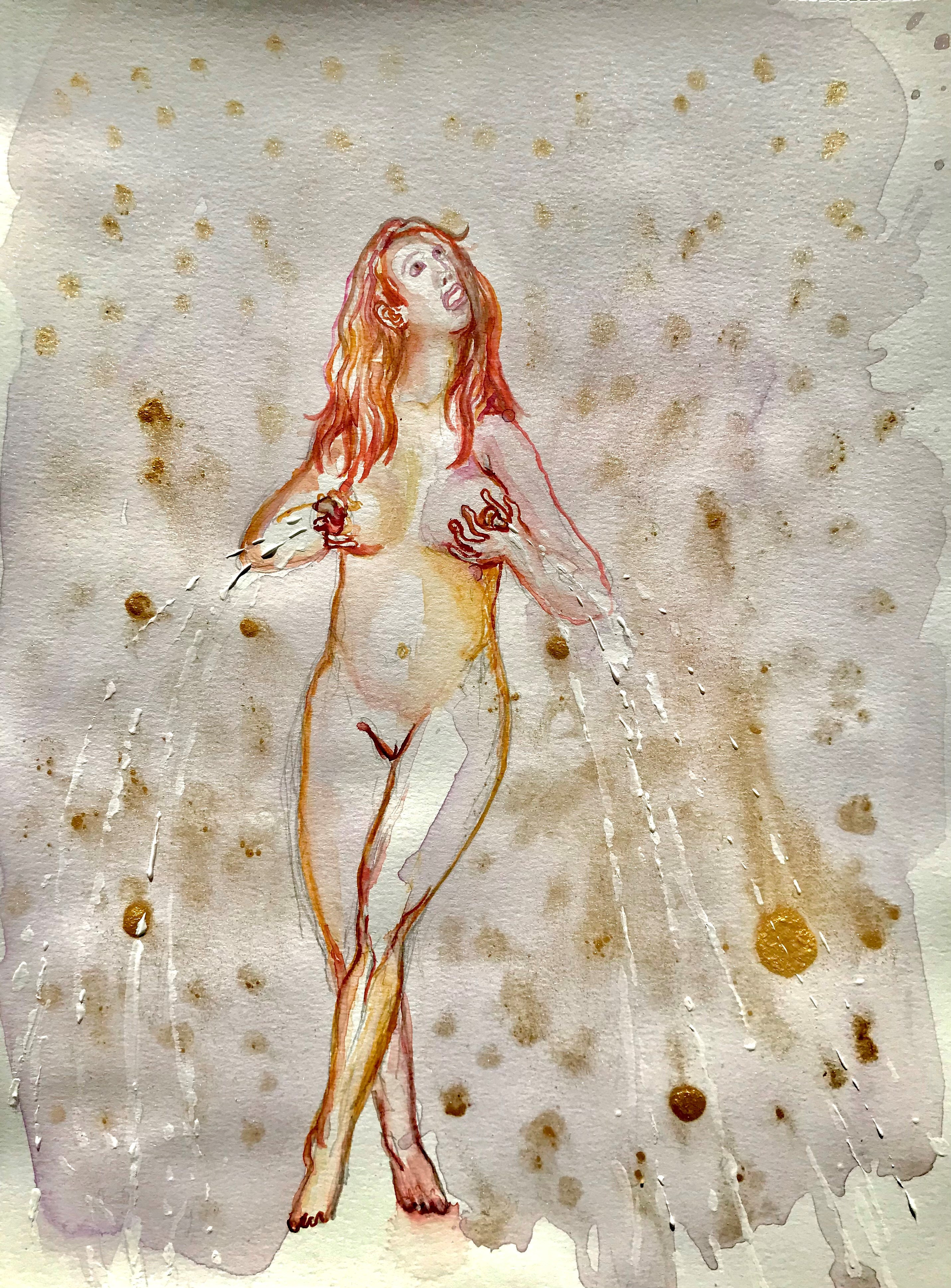 Artwork by Jorge Rivera, Levitation 3, Made of Watercolour And Resin On Paper 