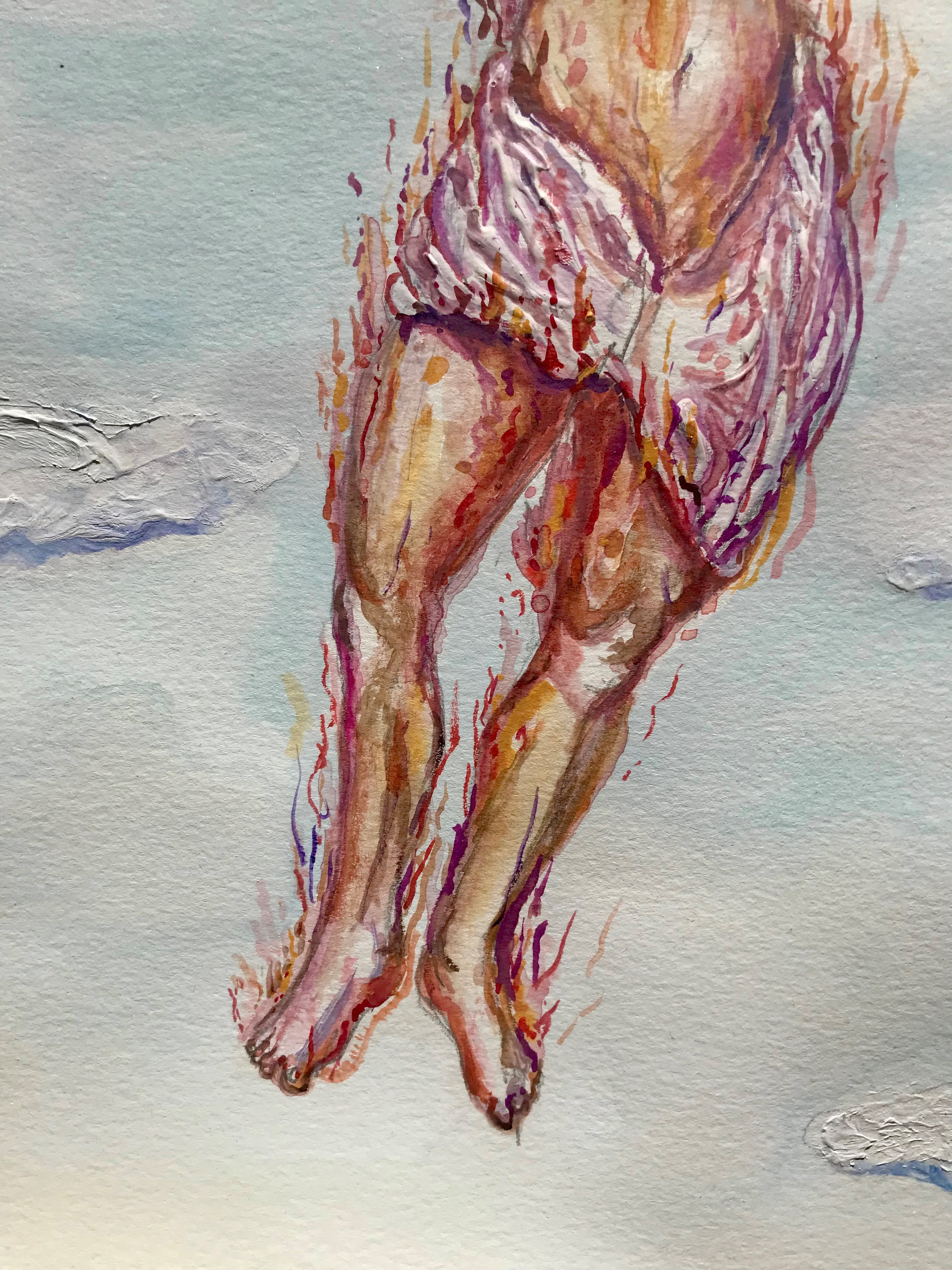 Artwork by Jorge Rivera, Levitation 4, Made of Watercolour And Resin On Paper 