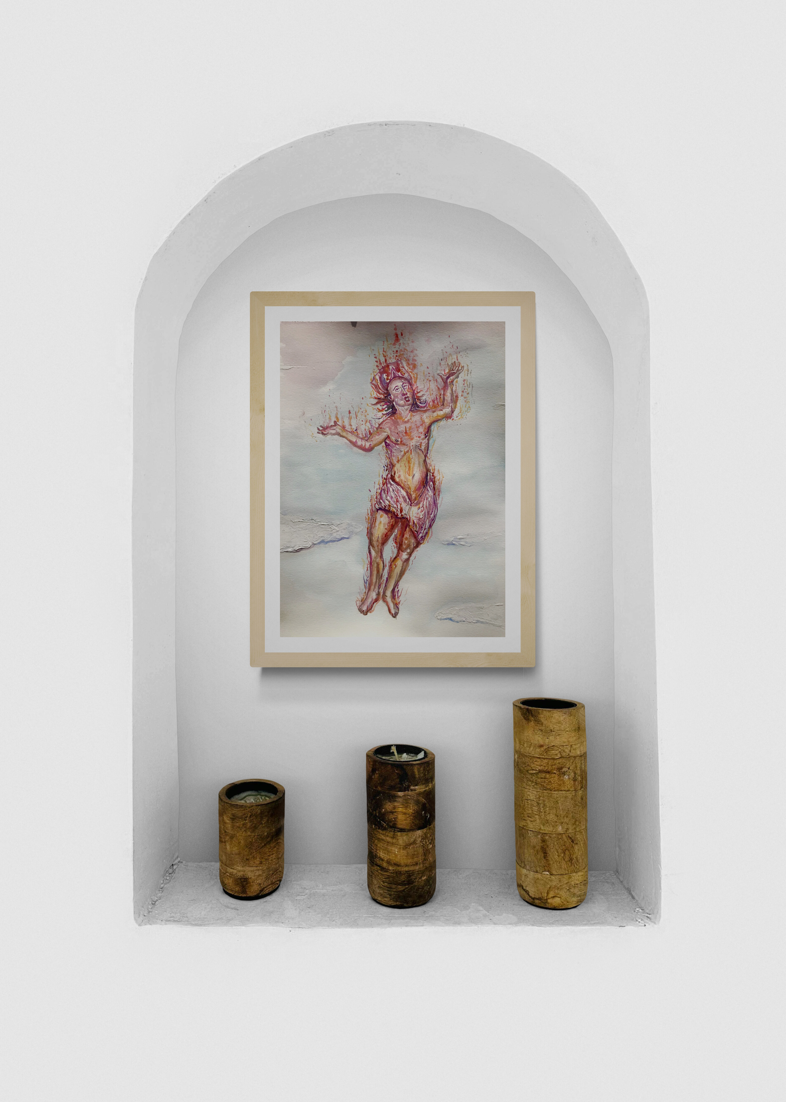 Artwork by Jorge Rivera, Levitation 4, Made of Watercolour And Resin On Paper 