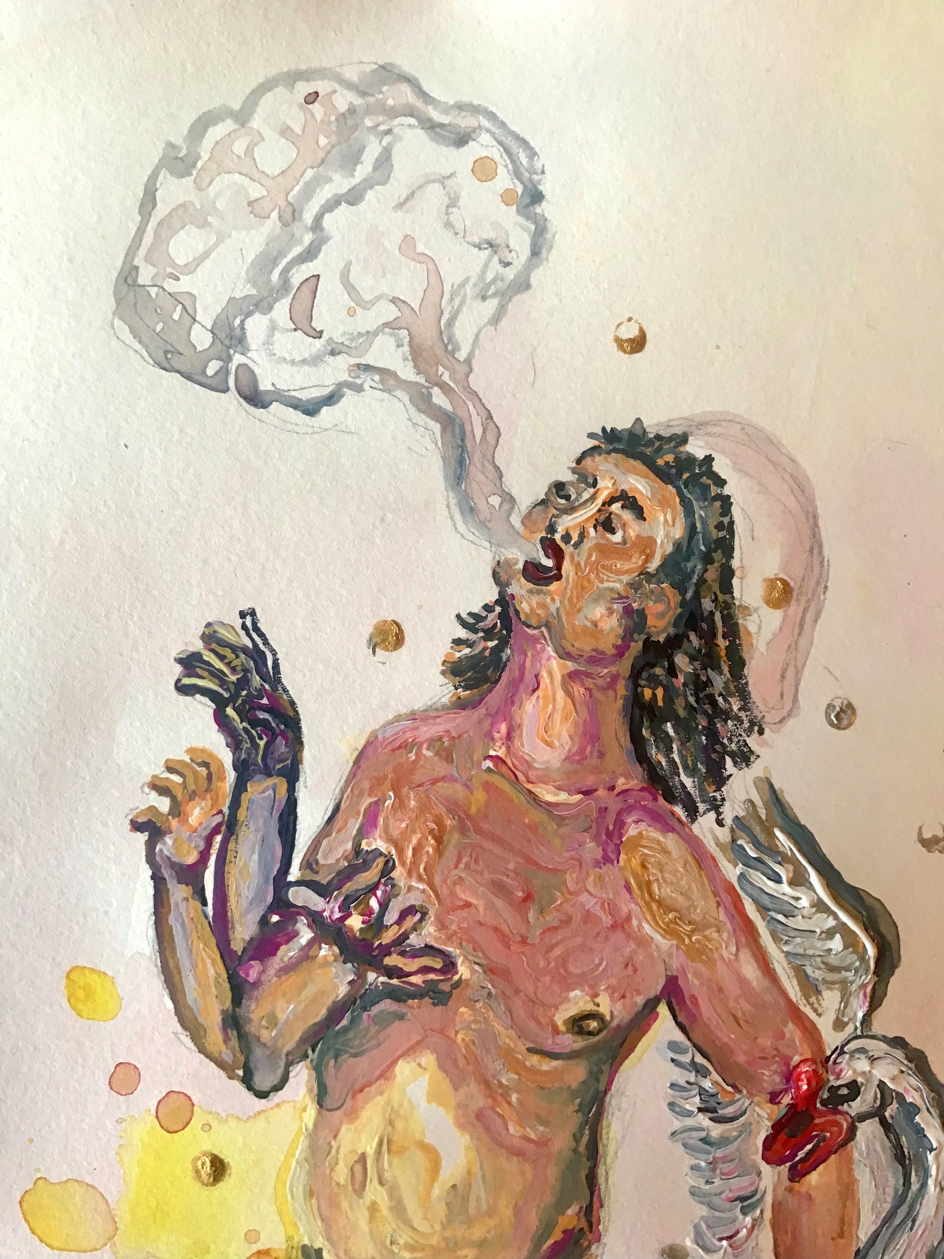 Artwork by Jorge Rivera, Levitation 6, Made of Watercolour And Resin On Paper 