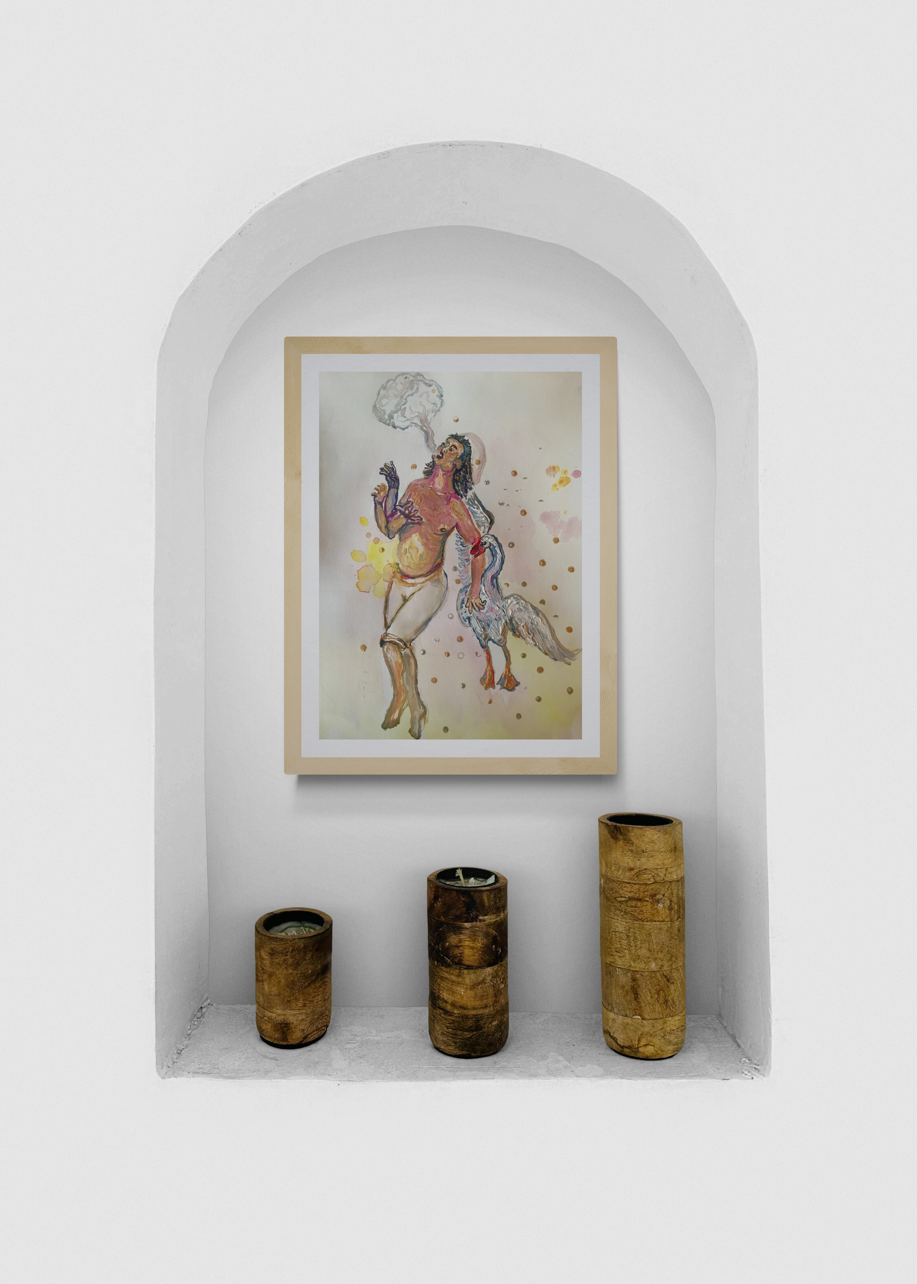 Artwork by Jorge Rivera, Levitation 6, Made of Watercolour And Resin On Paper 