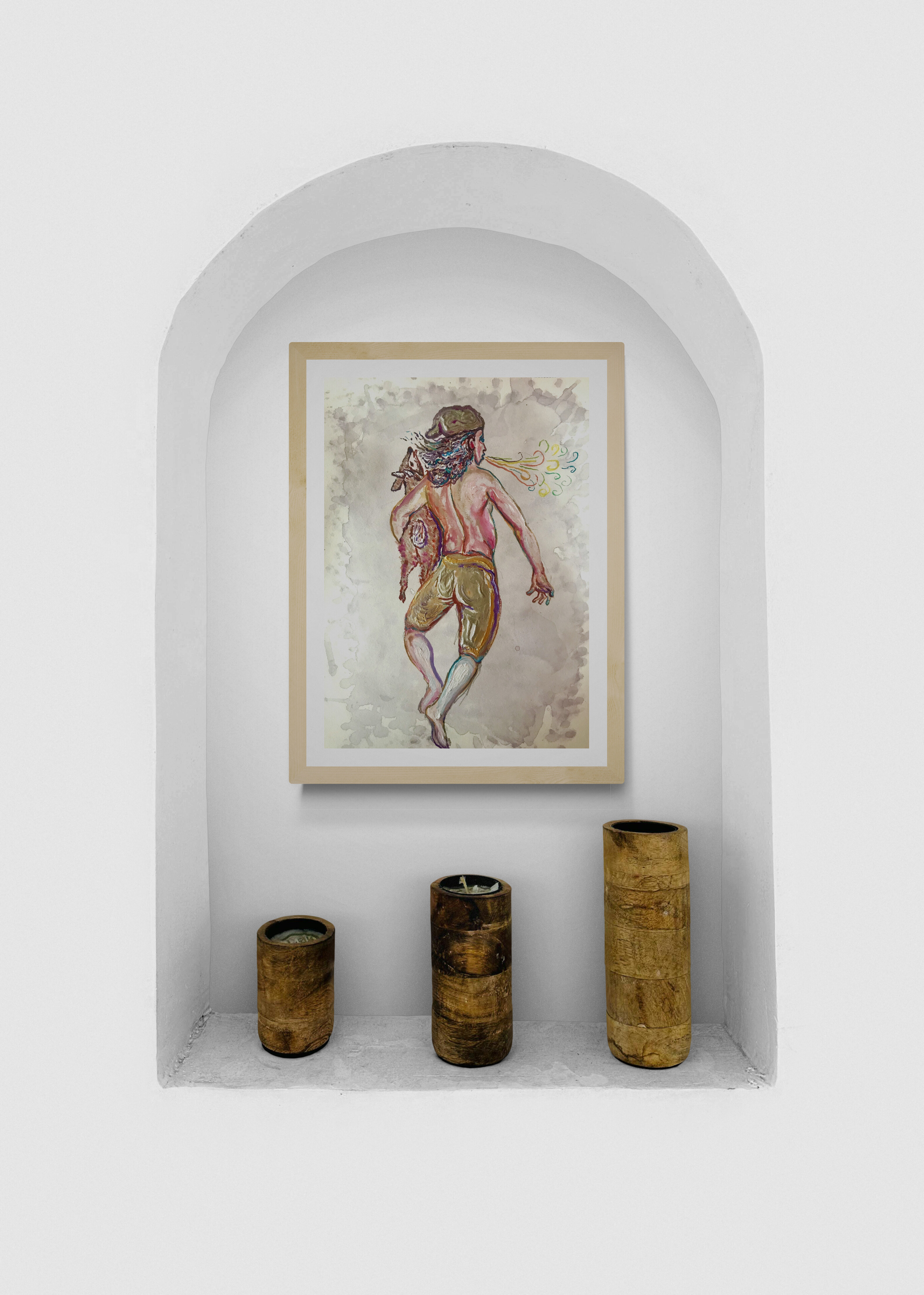 Artwork by Jorge Rivera, Levitation 7, Made of Watercolour And Resin On Paper 