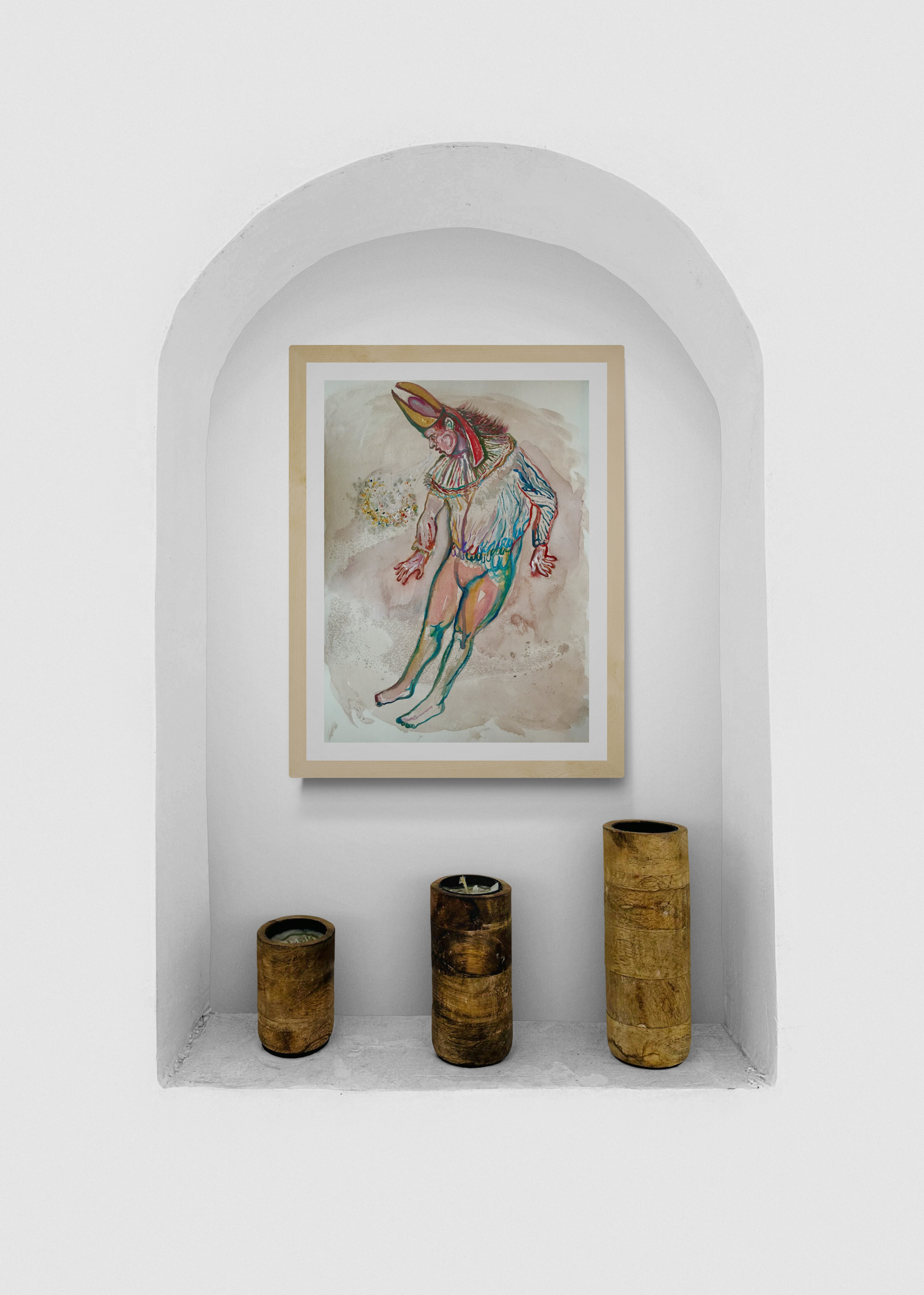 Artwork by Jorge Rivera, Levitation 8, Made of Watercolour And Resin On Paper 