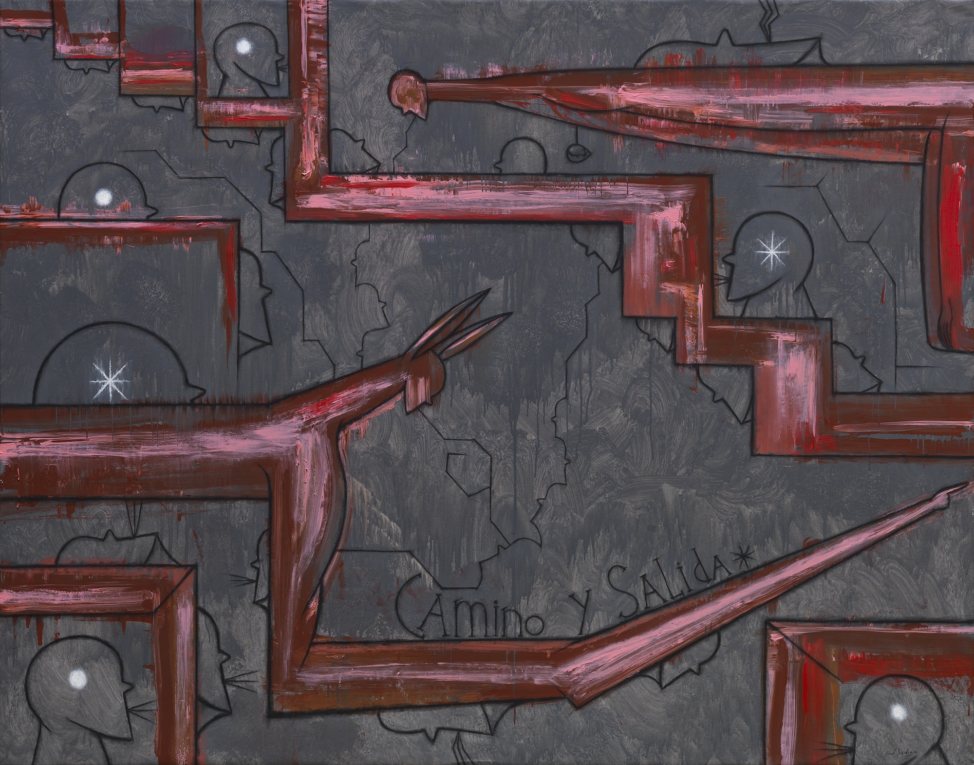 Camino y salida by José Bedia, 2016