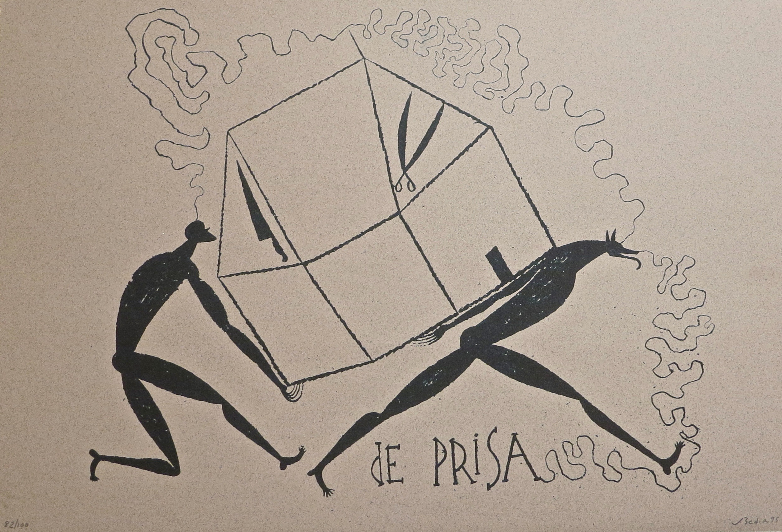 De Prisa by José Bedia, 1995