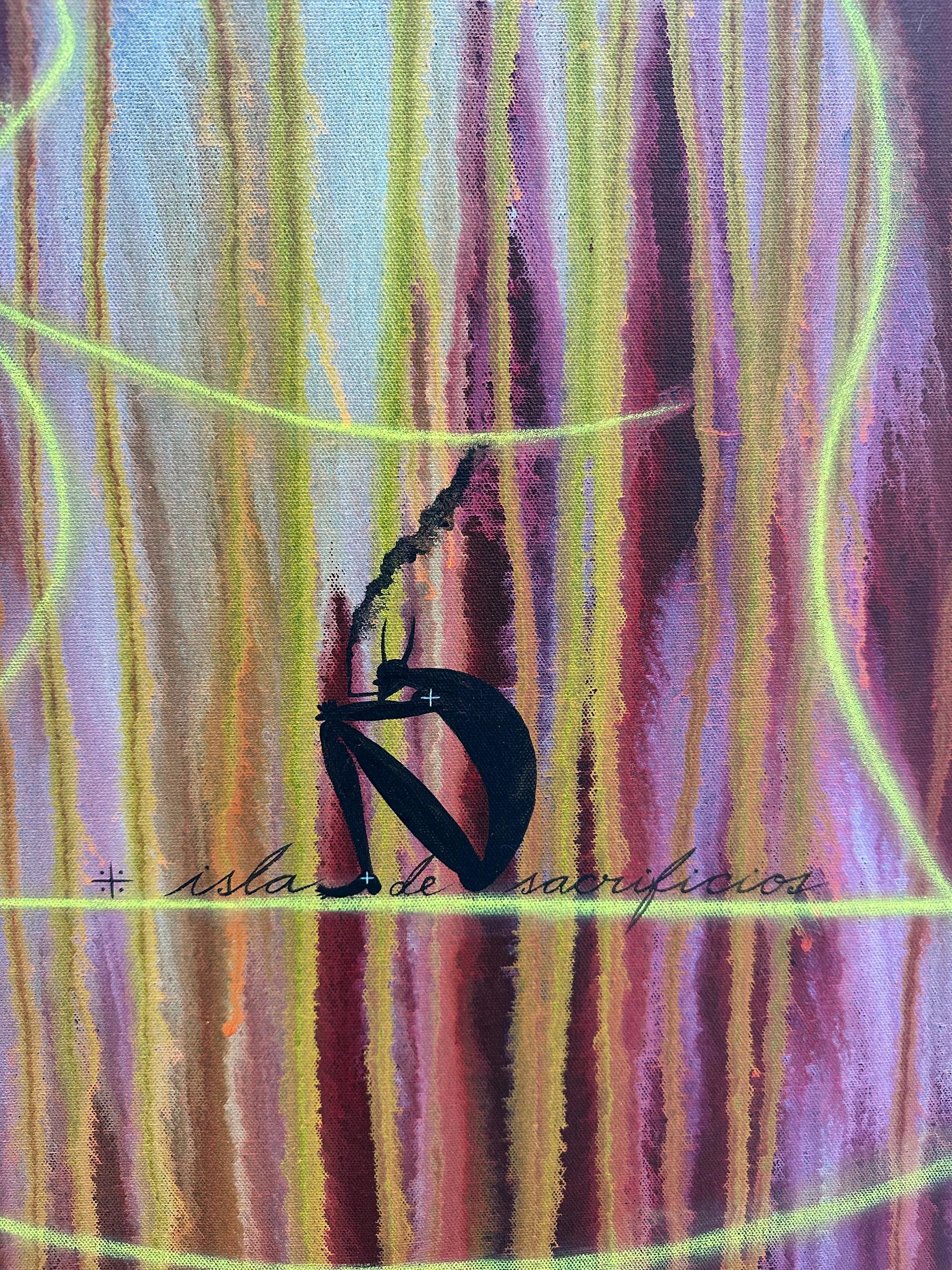 Artwork by José Bedia, Isla de Sacrificios, Made of Acrylic On Canvas 