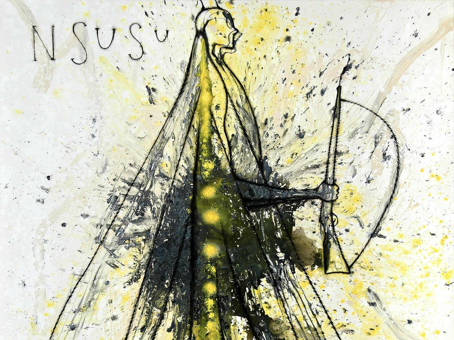 Artwork by José Bedia, Nsusu, Made of Acrylic On Canvas 