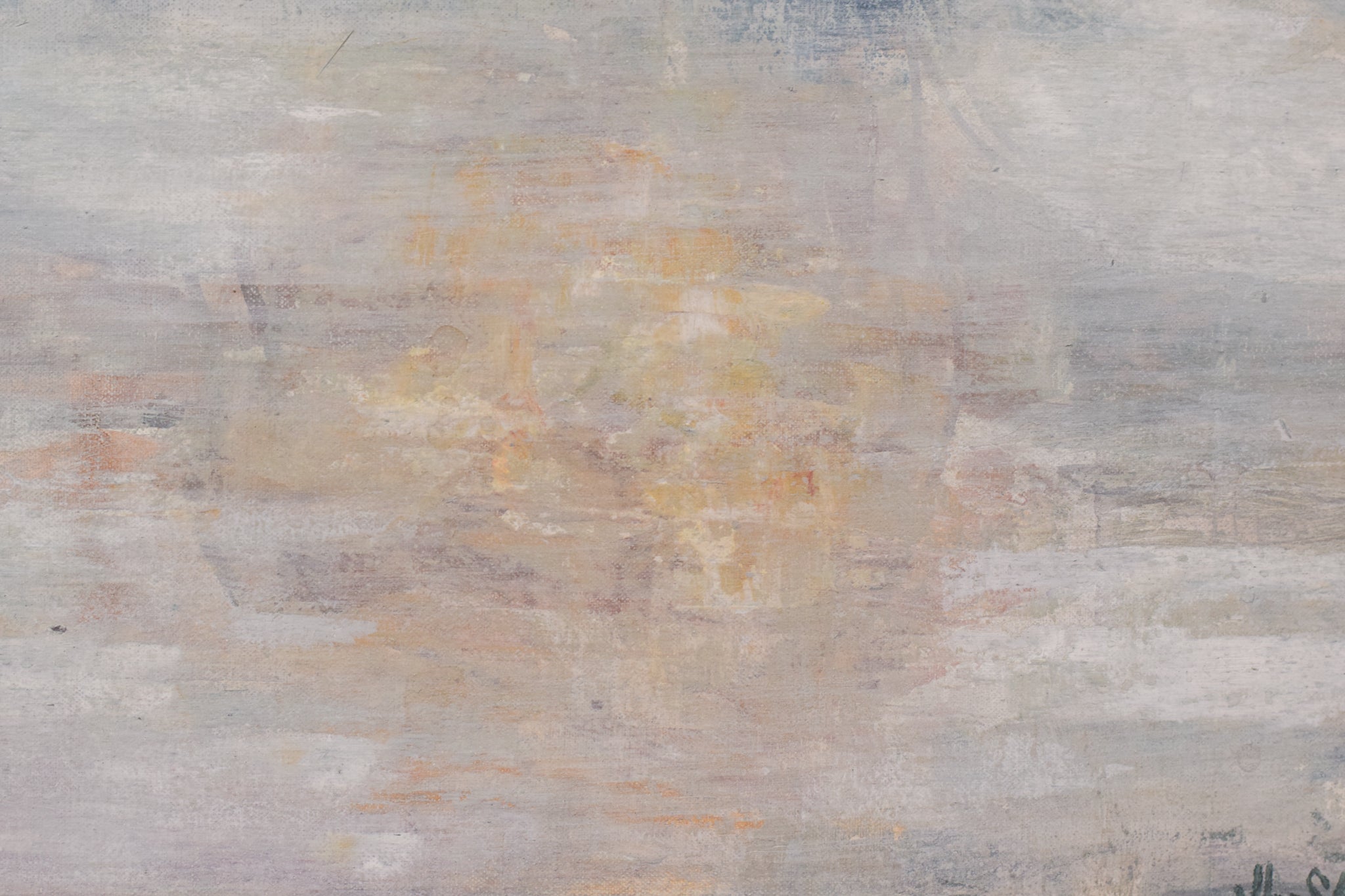 A painting of a bridge over a body of water.