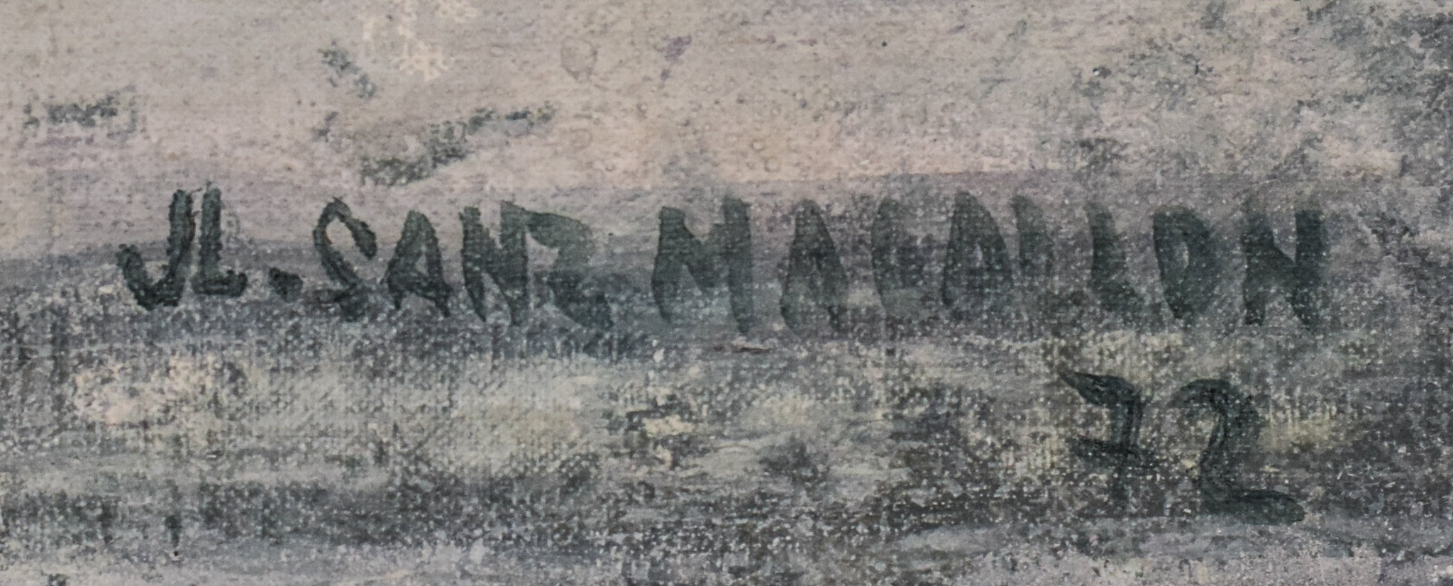 A painting of a bridge over a body of water.