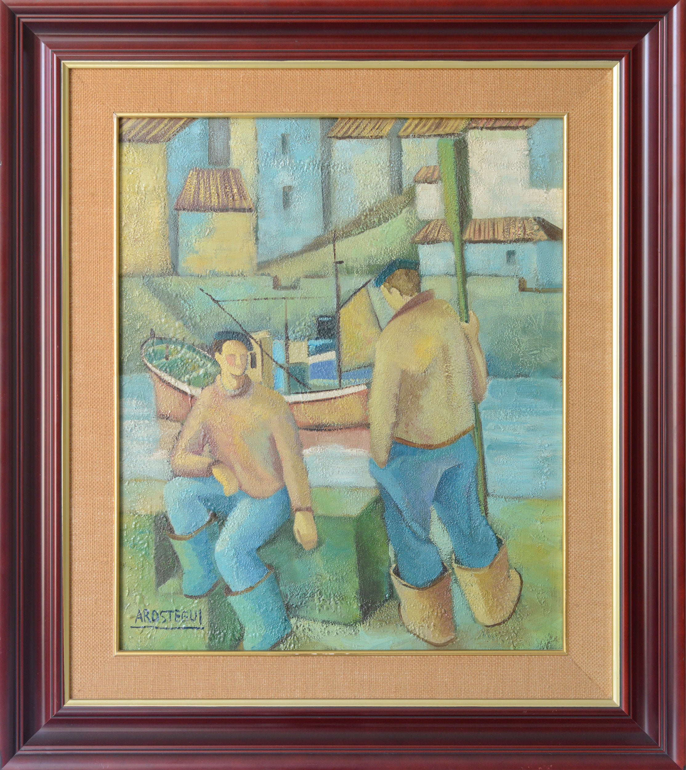 Artwork by José Ramón Arostegui, Two Fishermen, Made of Oil on canvas 