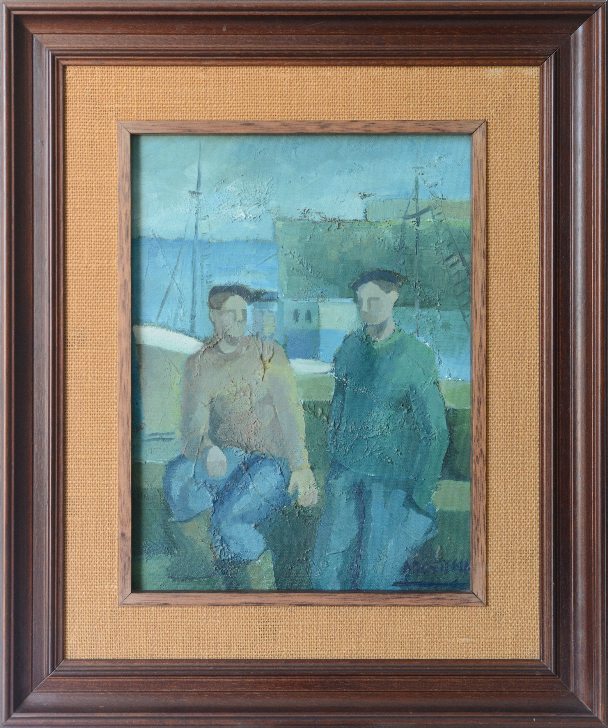 Artwork by José Ramón Arostegui, Two Fishermen, Made of Oil on canvas 