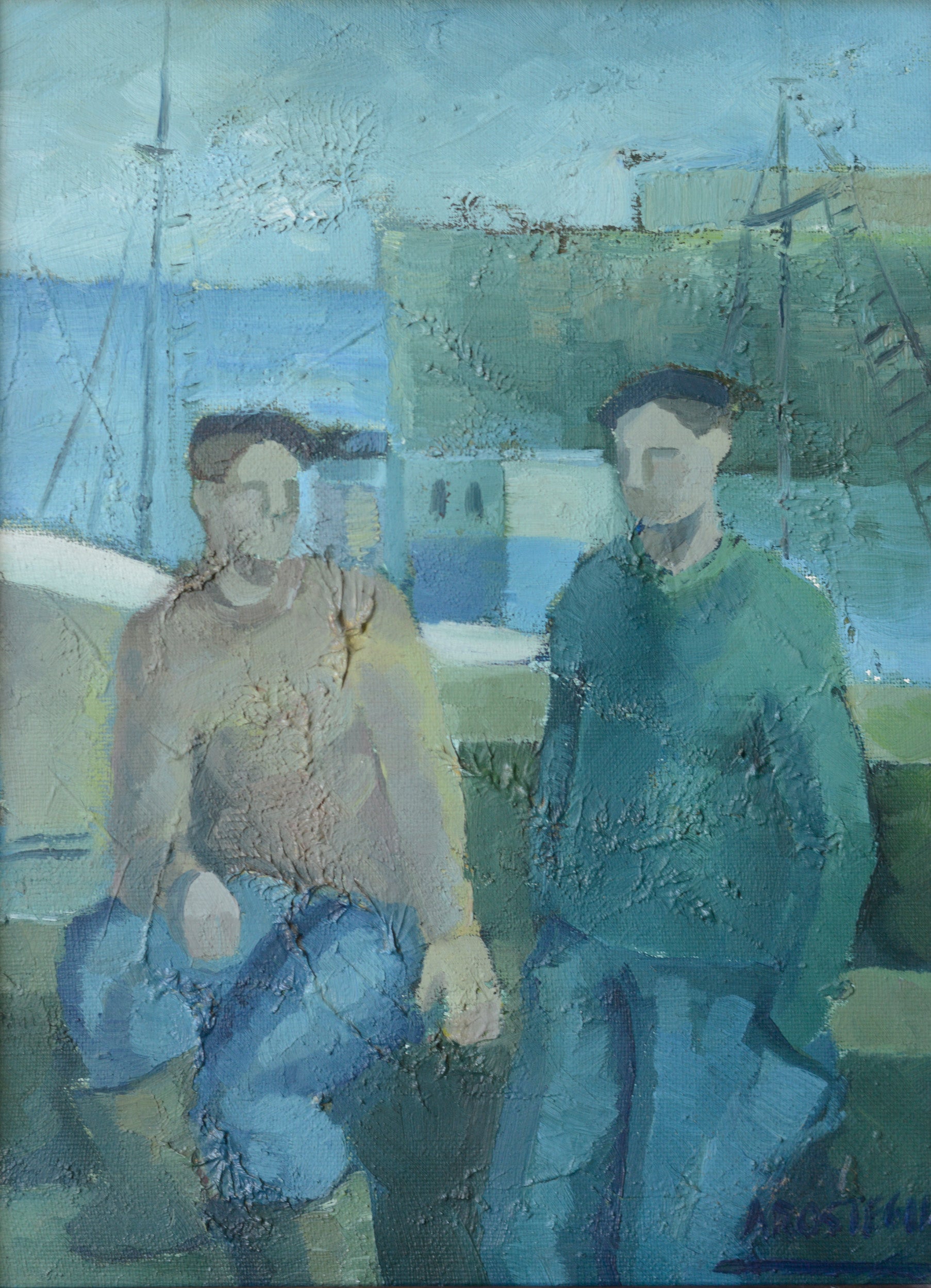 Two Fishermen by José Ramón Arostegui, Second half 20th Century
