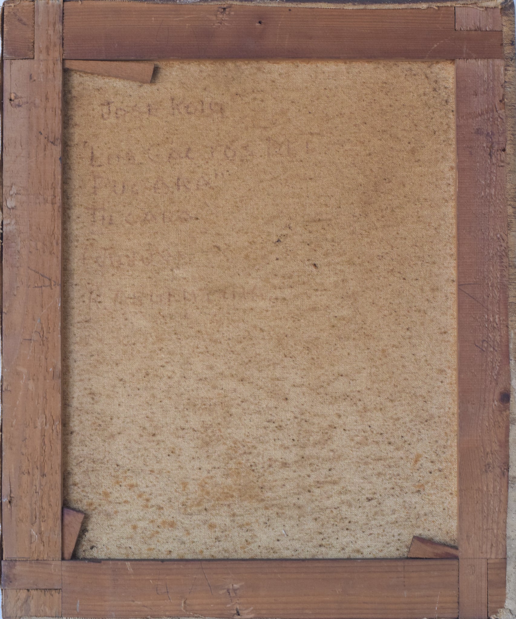 A painting of a group of people walking through a desert.