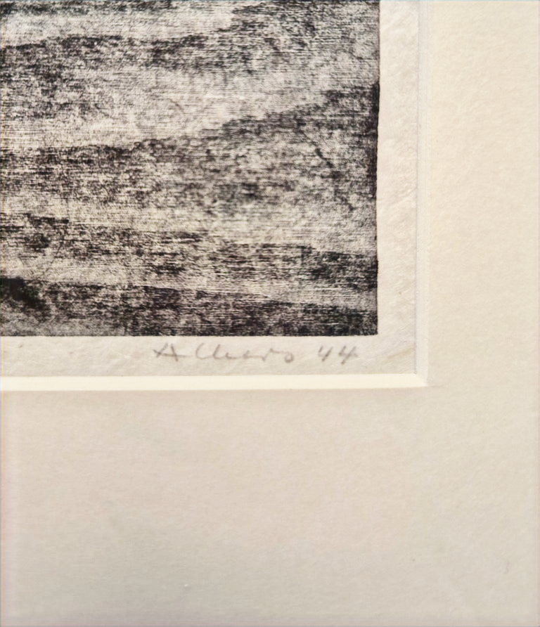 A black and white drawing of a geometric design.