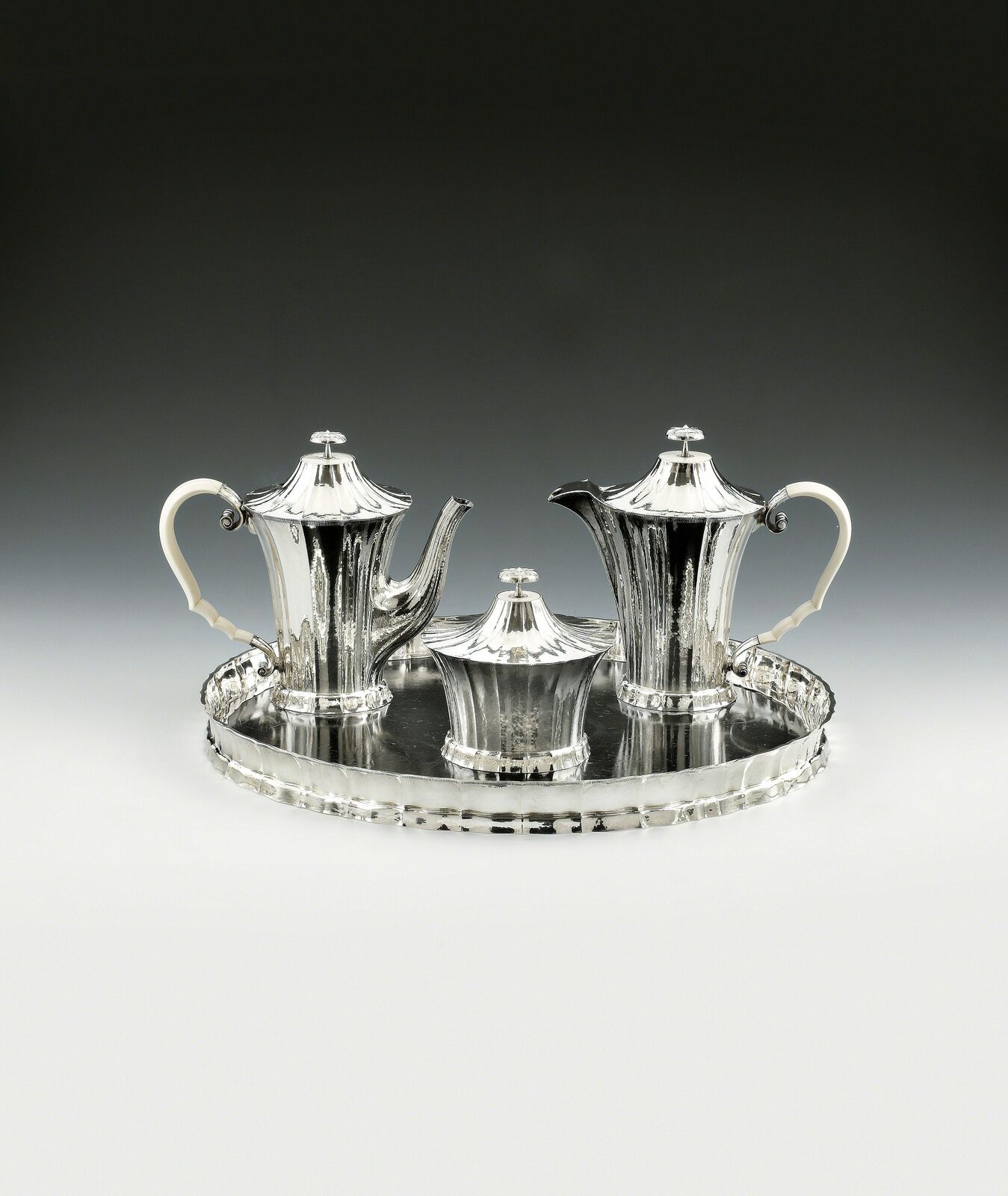 Four-Piece Coffee Set by Josef Hoffmann, 1918