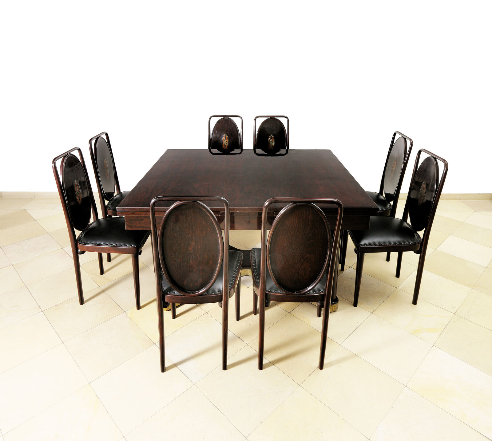 Dining Room Table and Eight Chairs by Josef Hoffmann, circa 1905