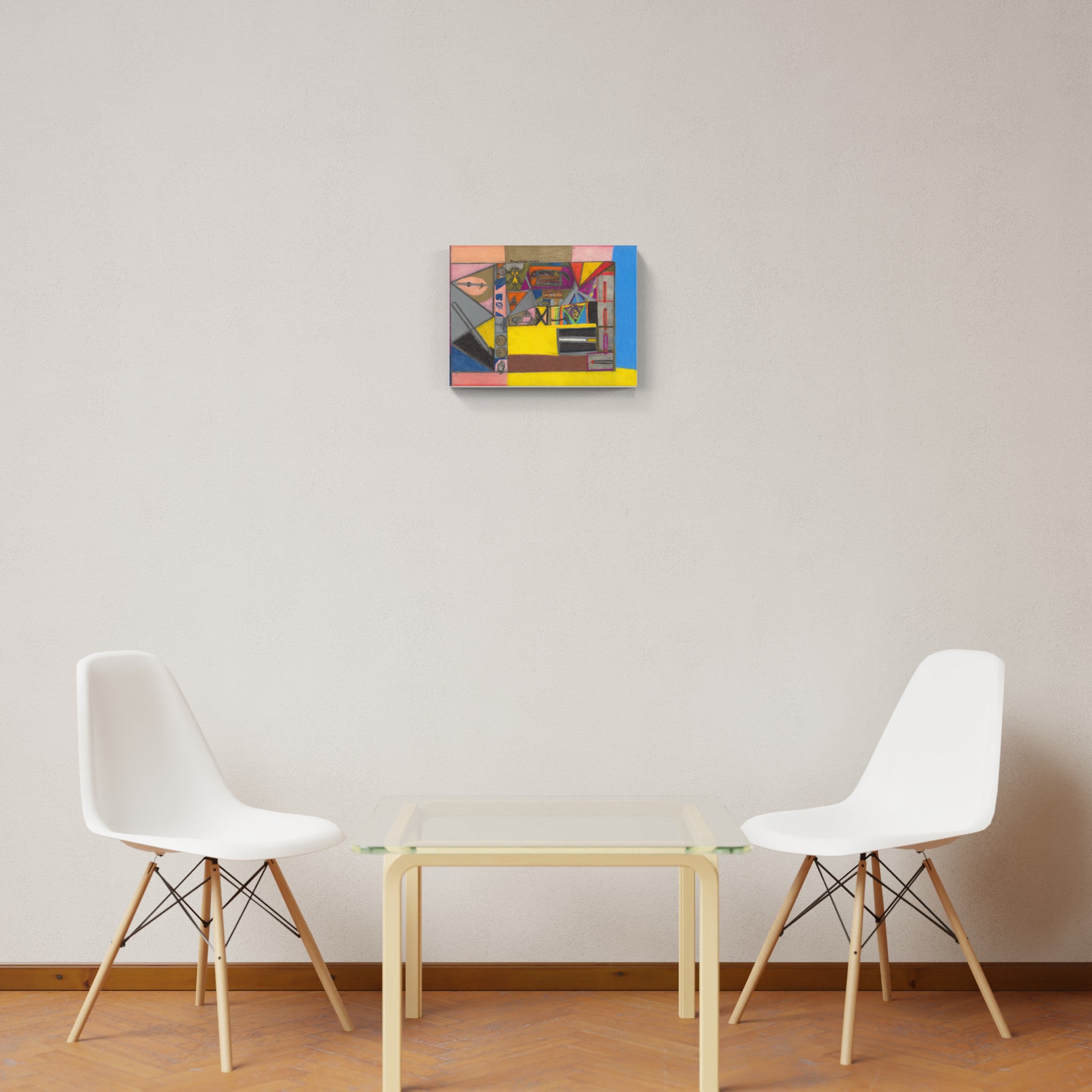 Artwork by Josef Till, House with people, Made of Mixed media 