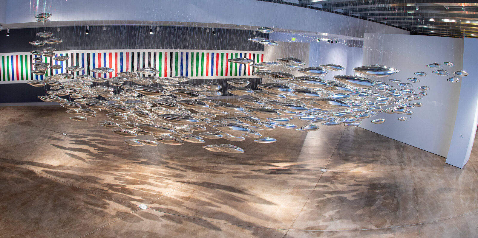 Artwork by Joseph Gregory Rossano, The Salmon School, Made of Approximately 600 hand-blown glass elements 