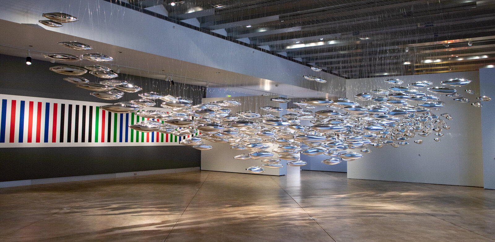 Artwork by Joseph Gregory Rossano, The Salmon School, Made of Approximately 600 hand-blown glass elements 