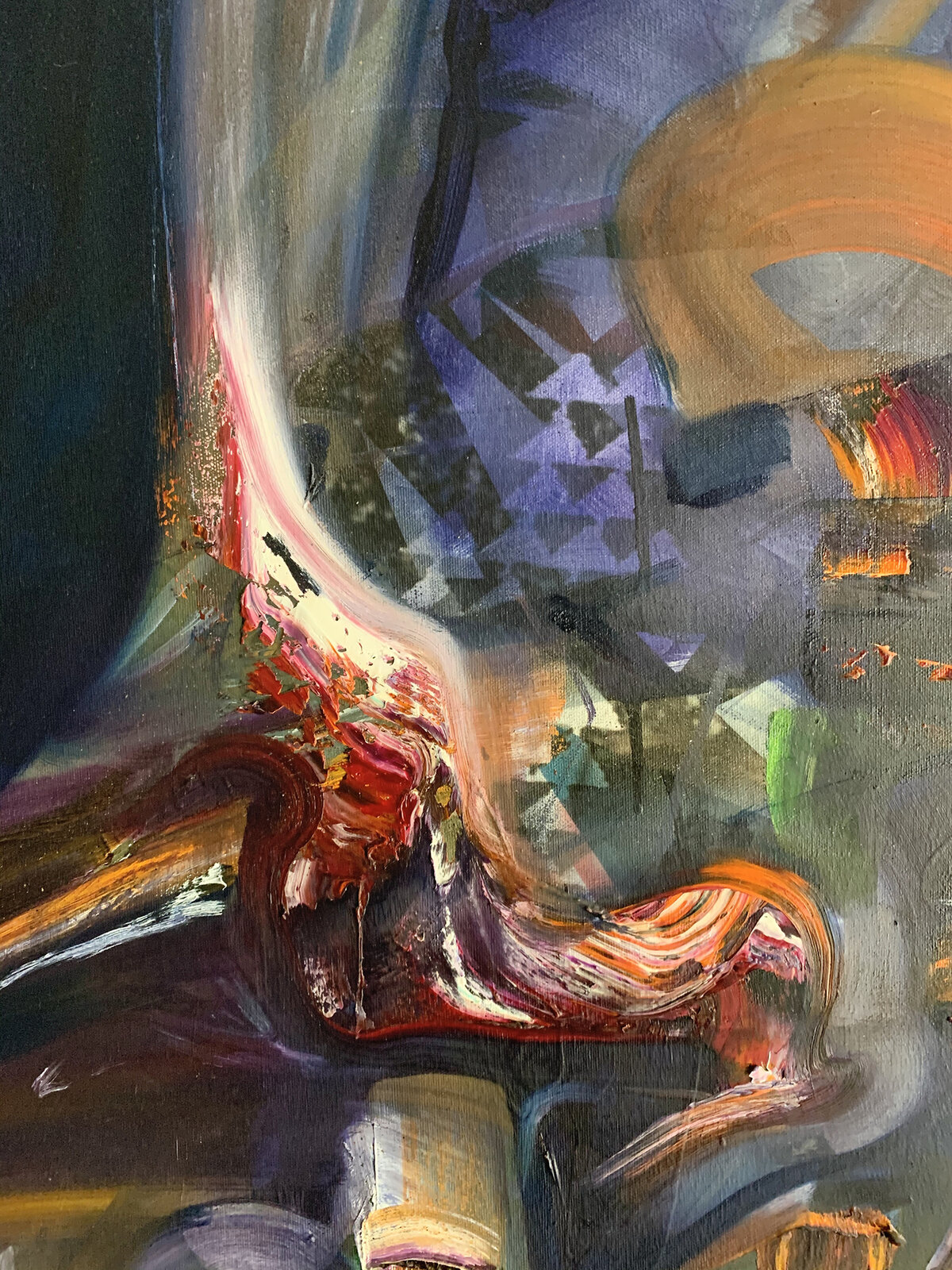 Artwork by Joshua Dildine, Sweater Blues, Made of Acrylic, oil, and uv coated ink on canvas 