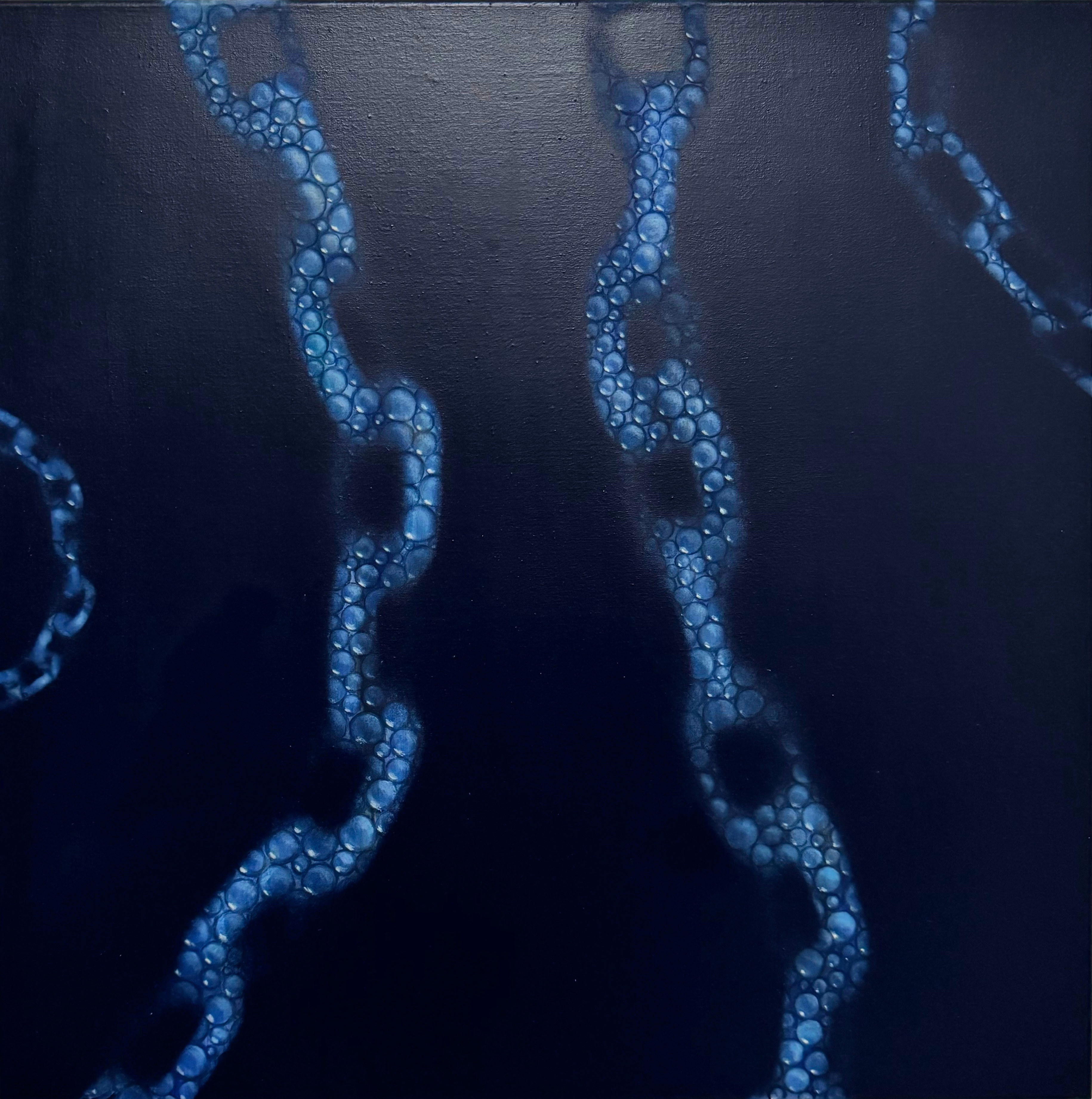 Artwork by Jovita Majewski, Chains, Made of Oil and spray paint on canvas 