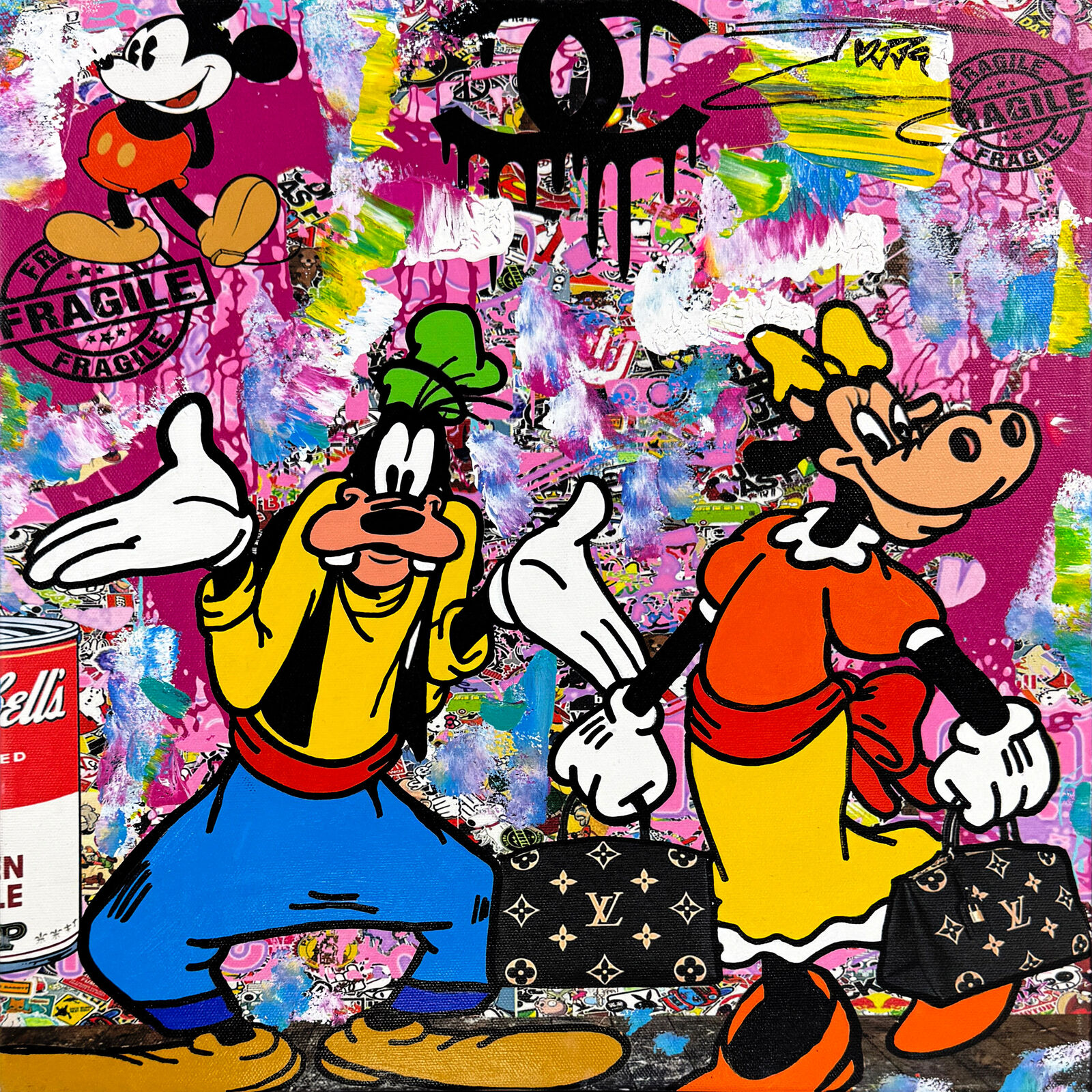 Artwork by Jozza, Going Shop (Goofy & Clarabelle), Made of Acrylic on canvas 