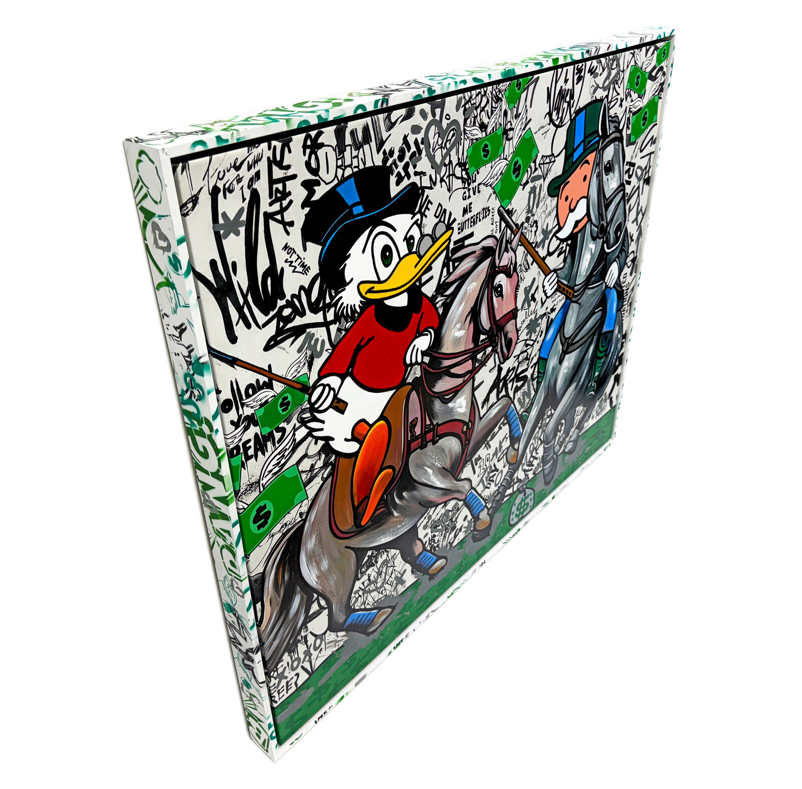 Artwork by Jozza, High Stakes Match (Monopoly), Made of Acrylic on canvas with diamond dust 