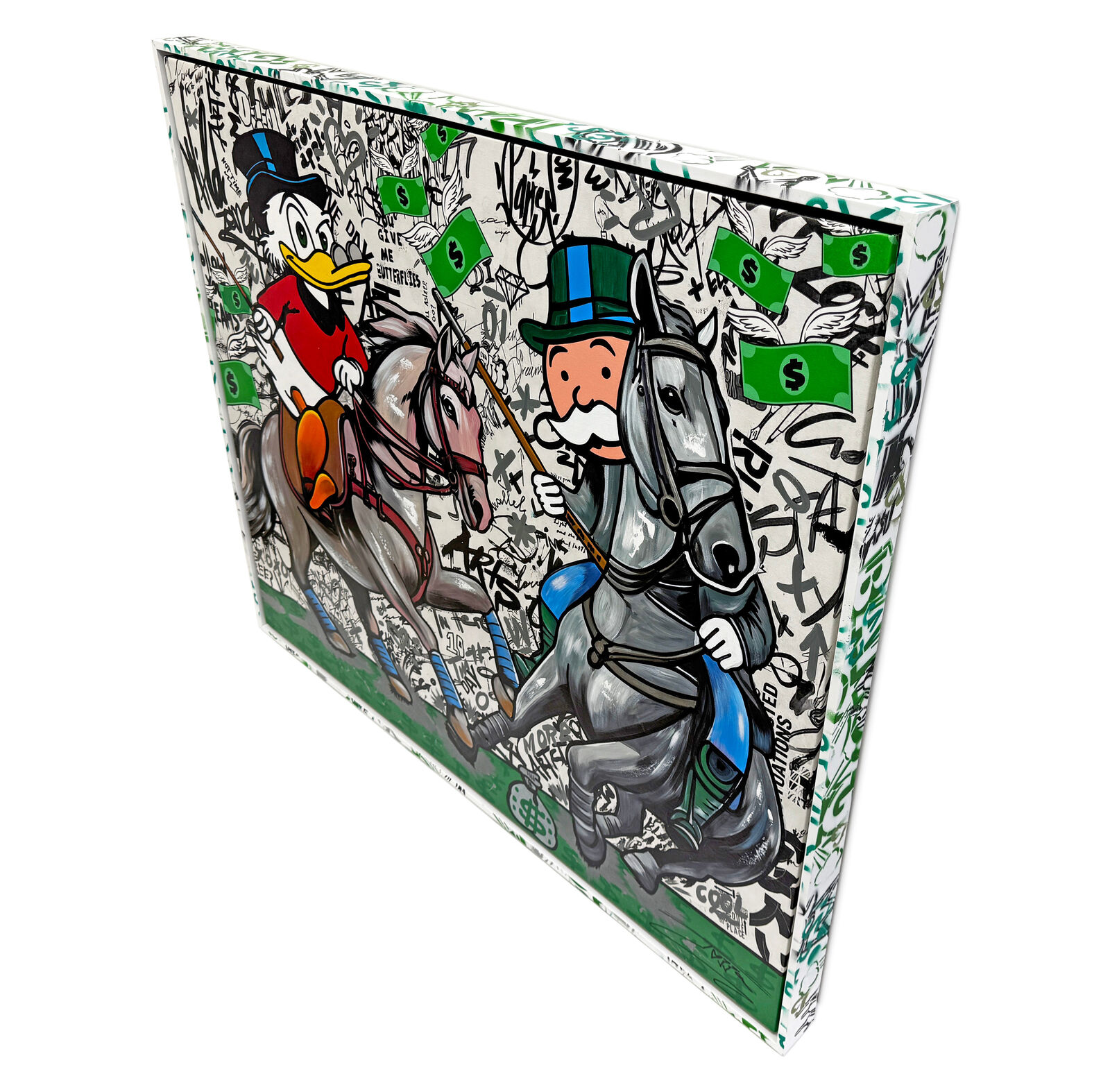 Artwork by Jozza, High Stakes Match (Monopoly), Made of Acrylic on canvas with diamond dust 