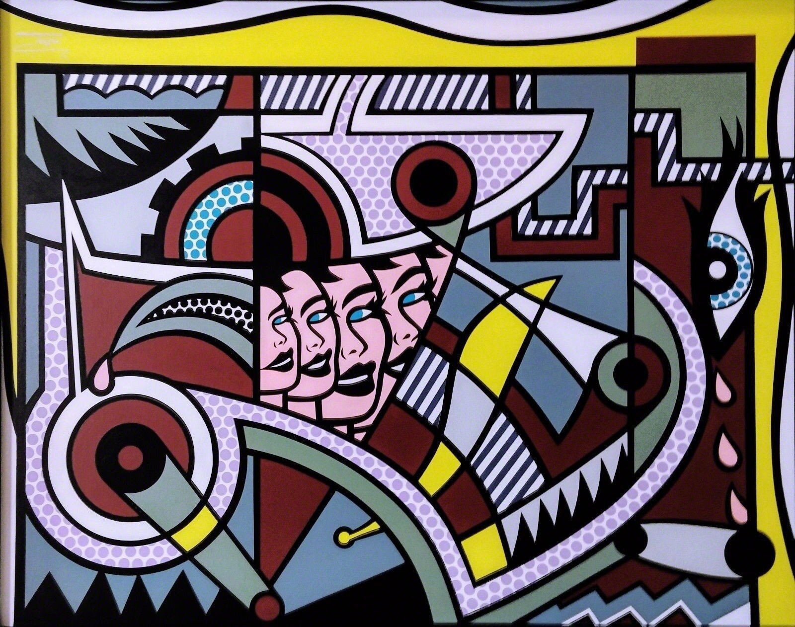 A painting of a group of people in a room.