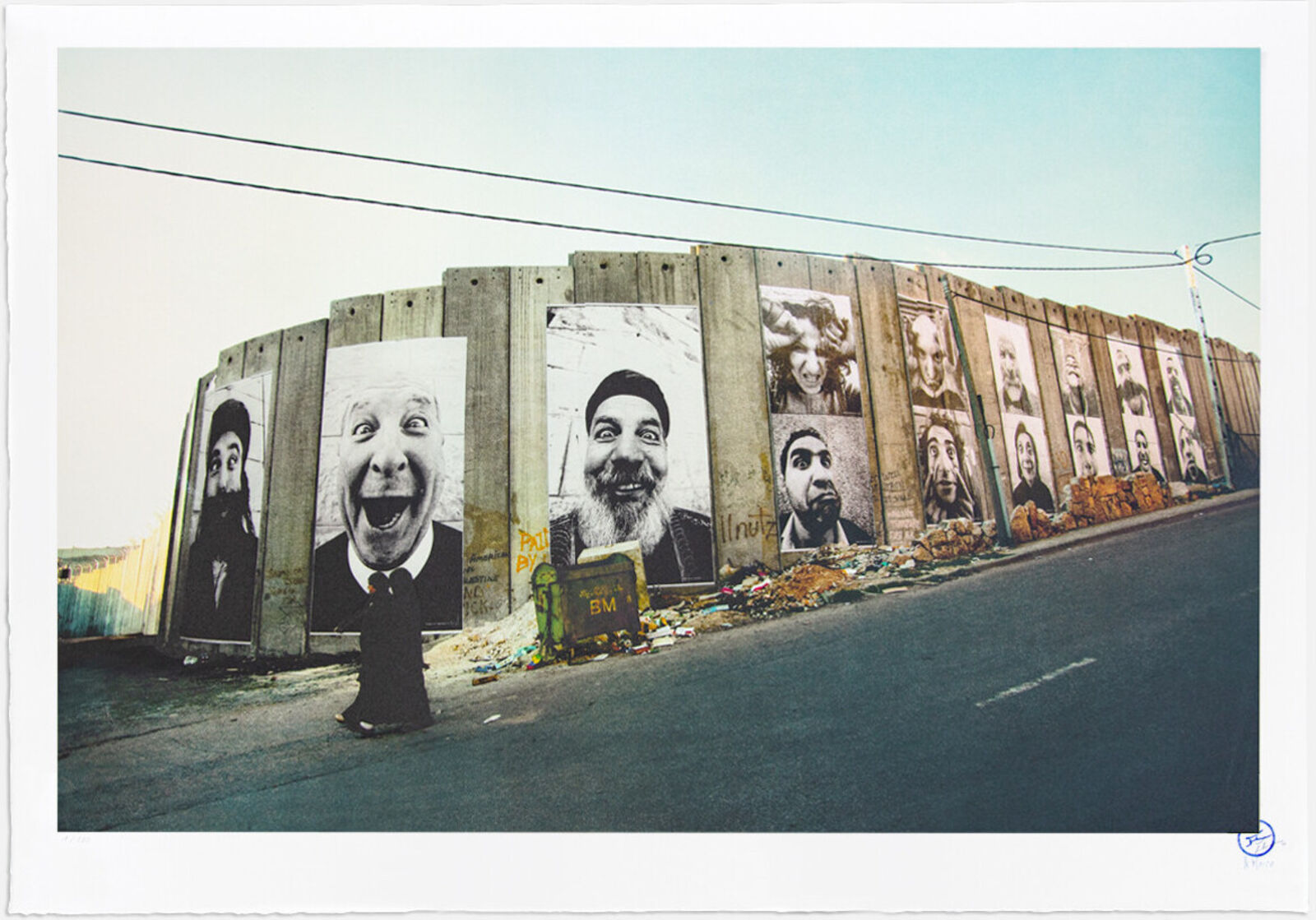 28 Millimètres, Face 2 Face, Separation Wall, Security fence, Palestinian side, Bethlehem, 2007 by JR, 2021