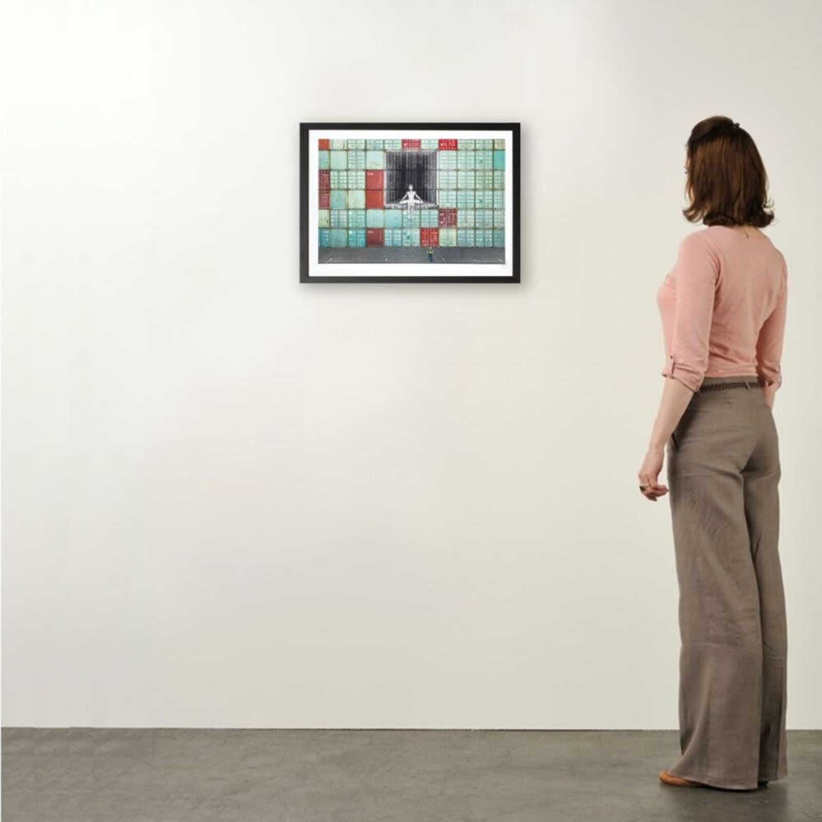 Artwork by JR, In the Container Wall, Le Havre, France, 2014-2020, Made of 20 colors lithograph on white paper BFK Rives - 300 grams 