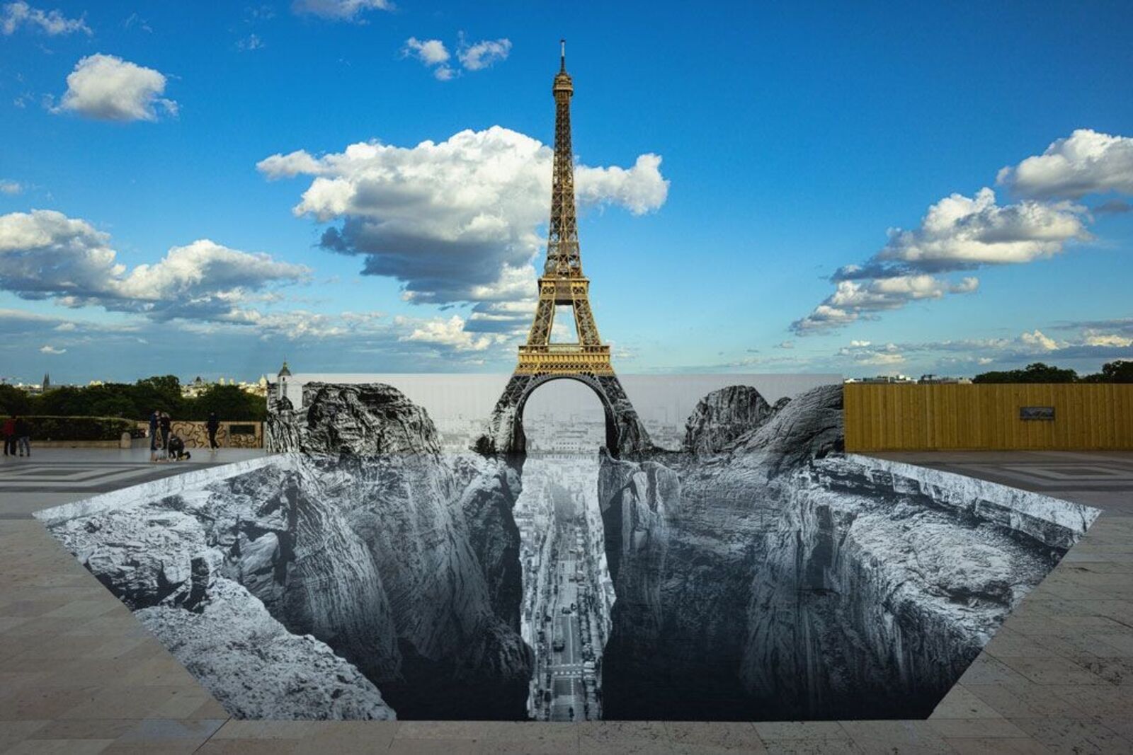 Artwork by JR, Trompe l'oeil, Les Falaises du Trocadéro (Set of 2), Made of Giclée Print Laminated with G-gloss, Mounted on 3mm Dibond 