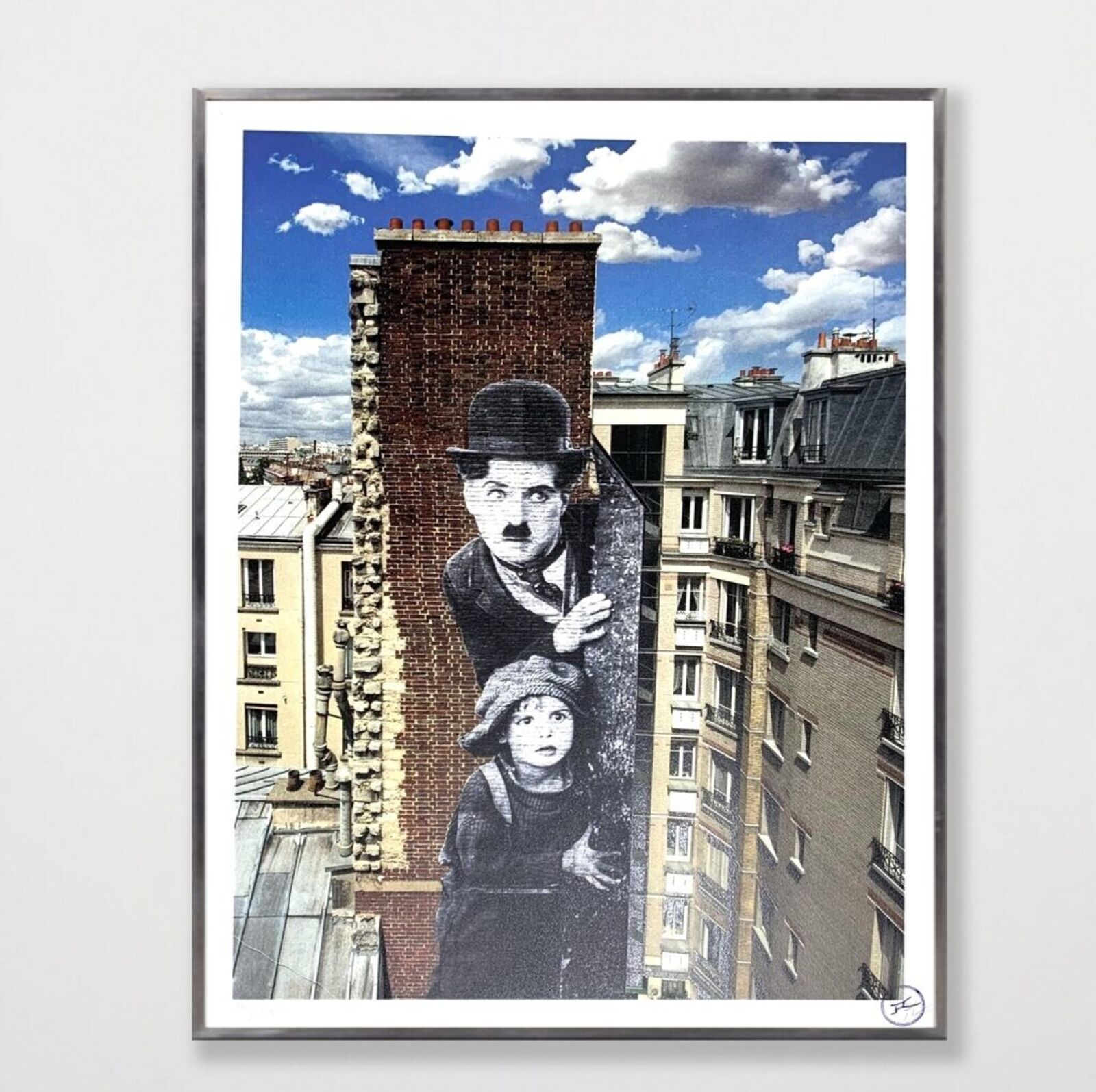 Unframed, Charlie Chaplin revu par JR, The Kid, Charlie Chaplin & Jackie Coogan, USA, 1923, de jour Paris