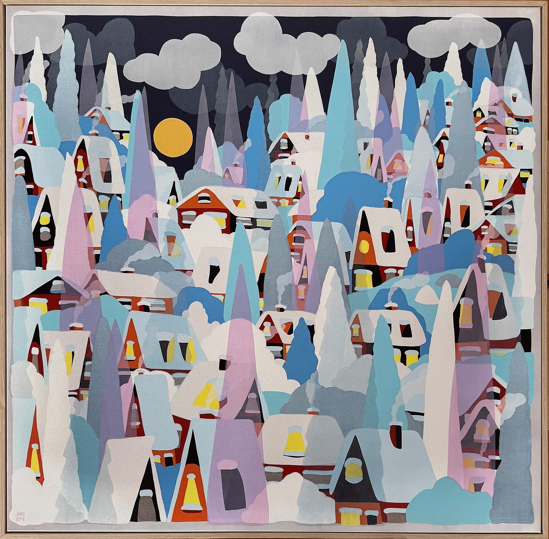 Snowy Hill Moon Print by Jude Morales, 2025