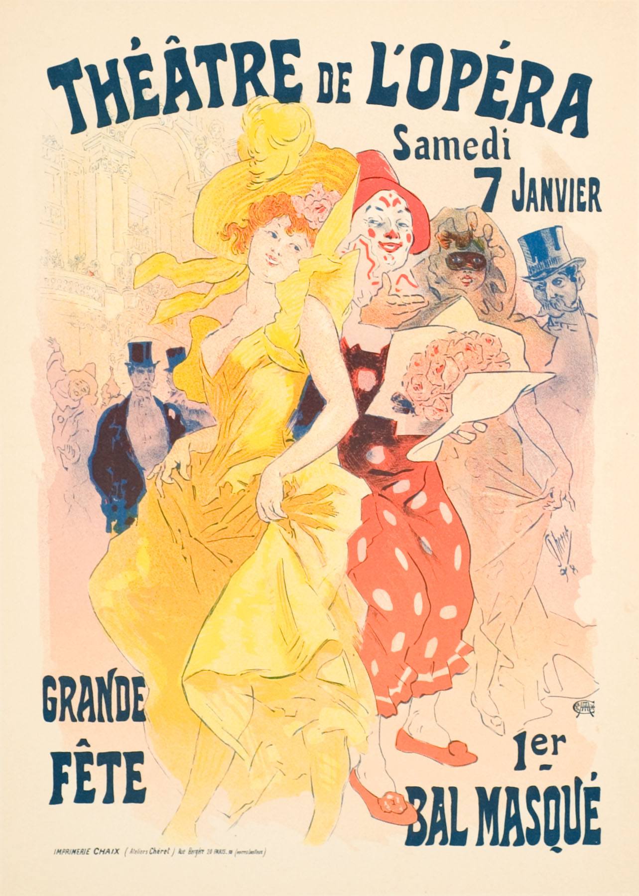 A poster advertising a theatre de l'opera in Paris, France.