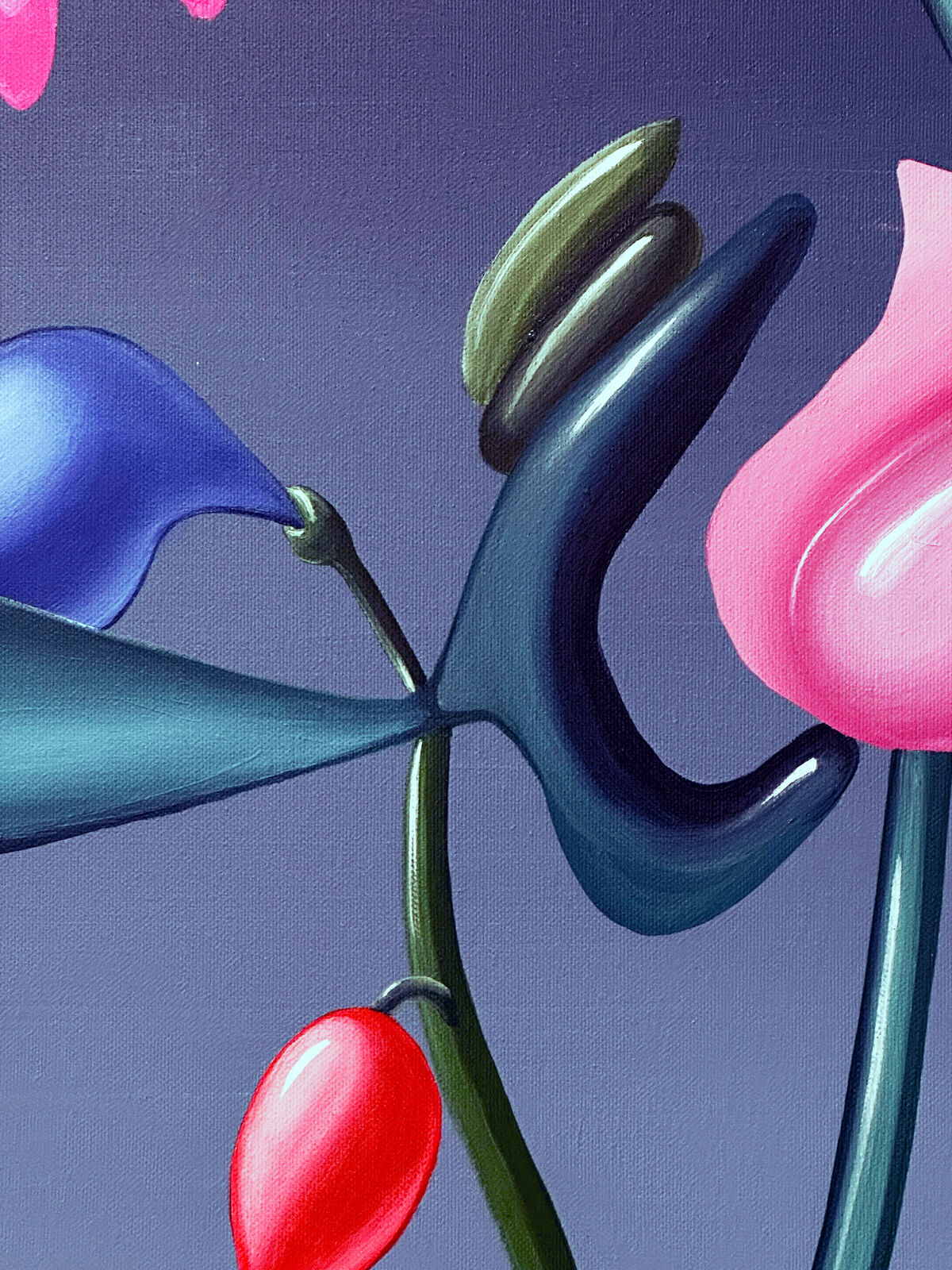 A painting of a vase with flowers in it on a table.