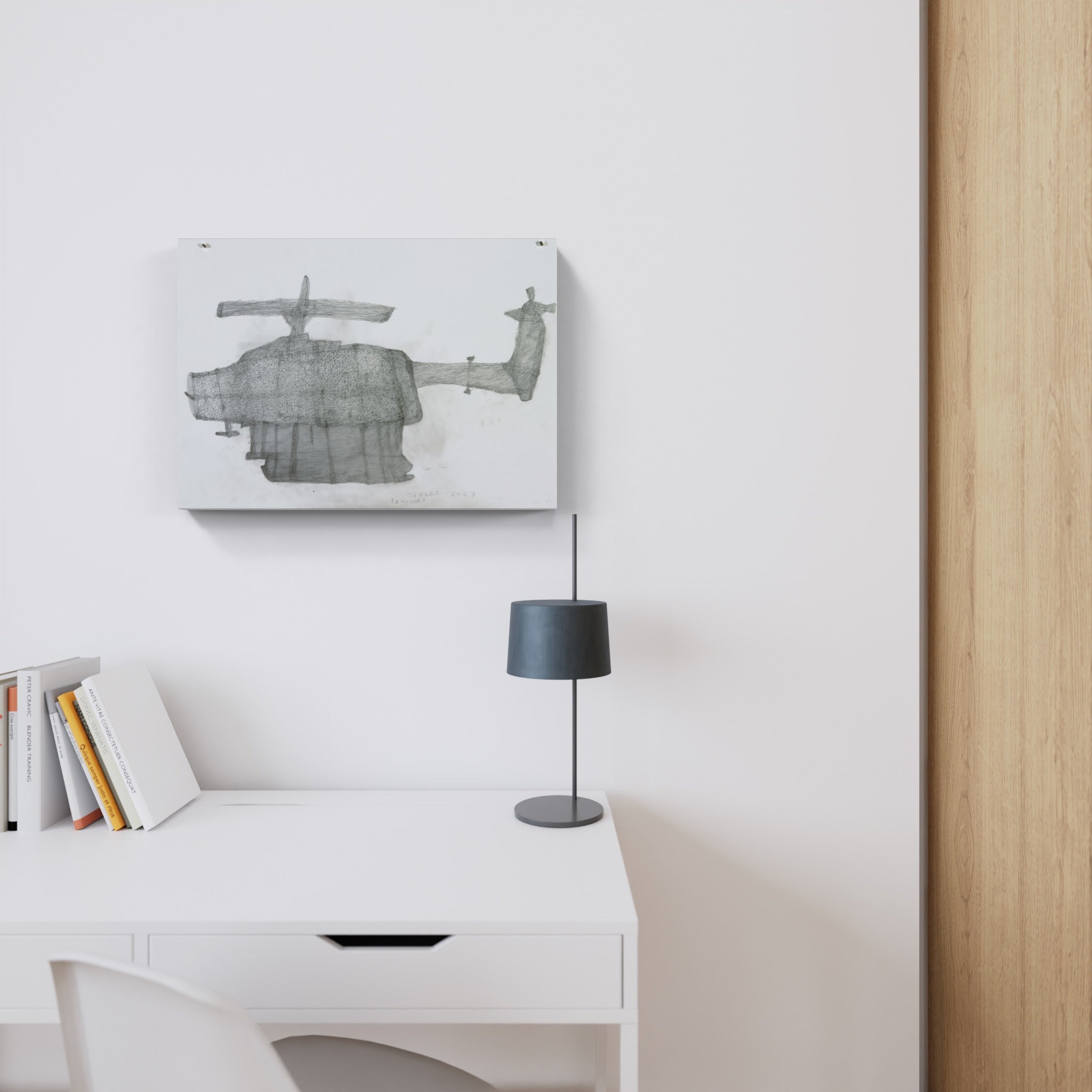 Artwork by Jürgen Tauscher, Helicopter, Made of Pencil 
