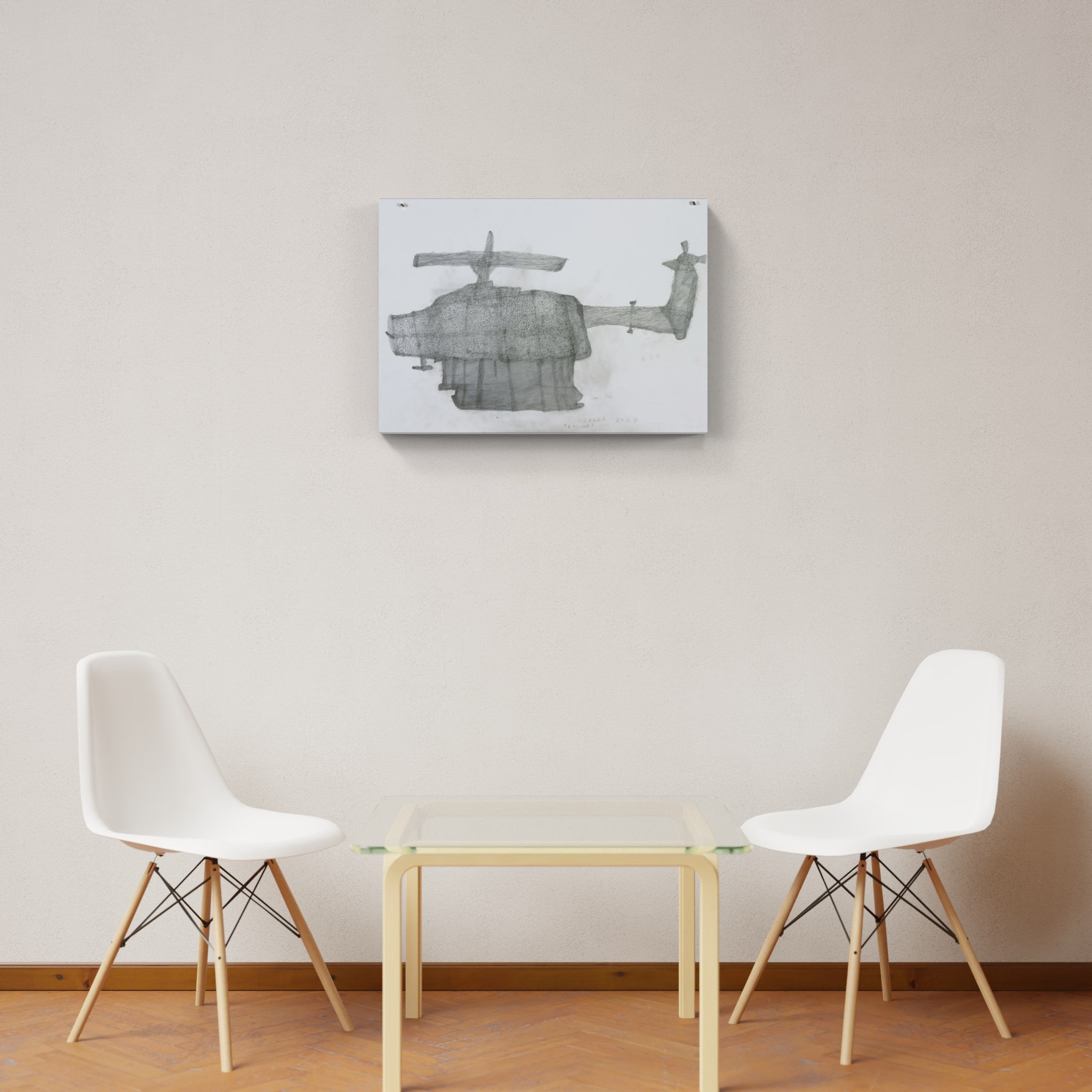Artwork by Jürgen Tauscher, Helicopter, Made of Pencil 