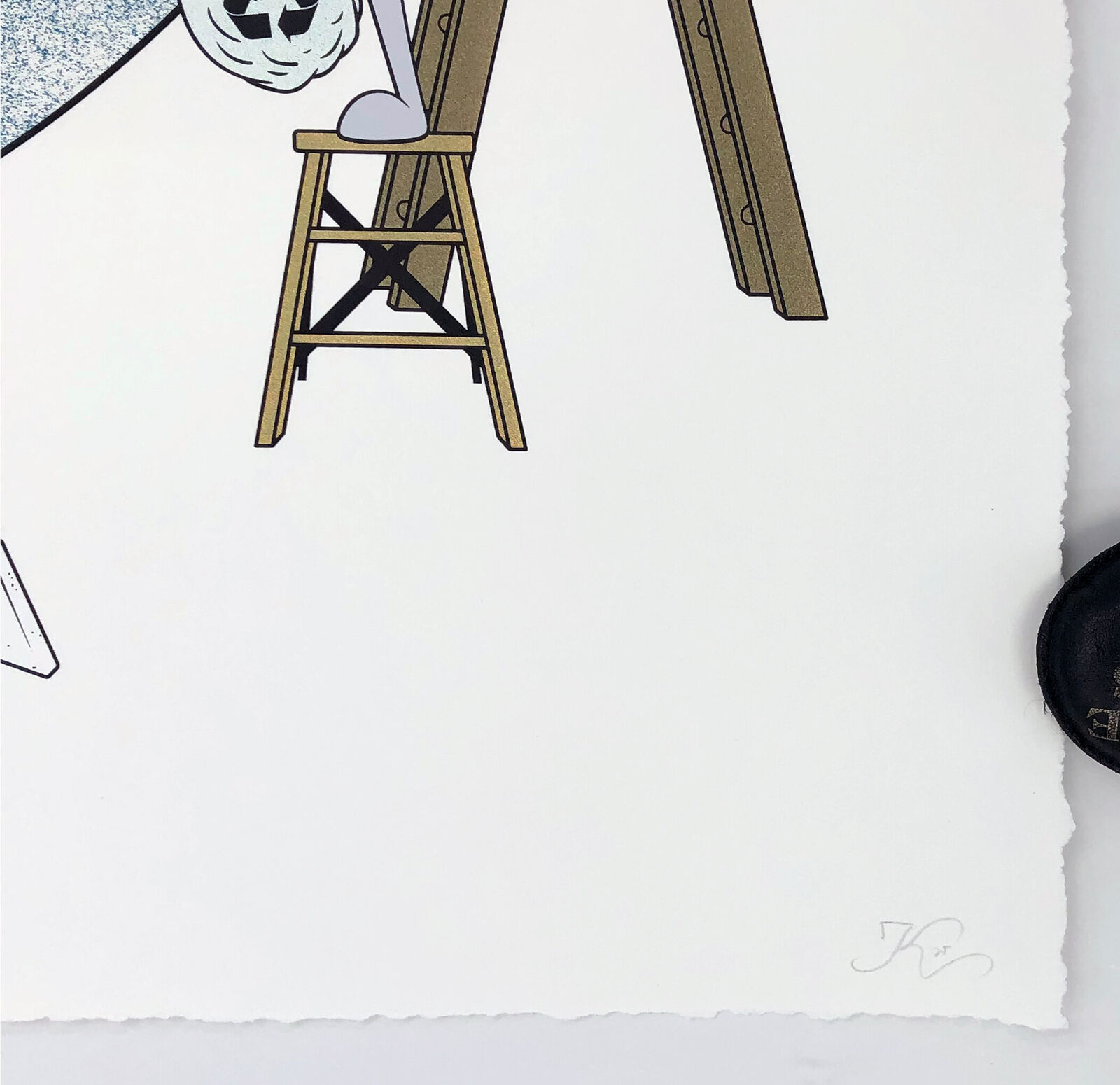 A drawing of a group of people working on a globe.