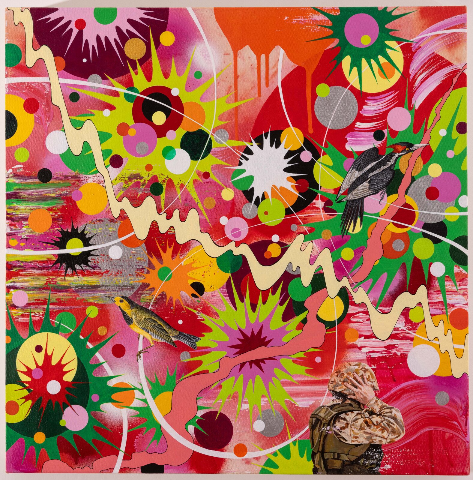 How to go Global (Bachman's warbler and ivory-billed woodpecker, after Audubon) by Kara Maria, 2024