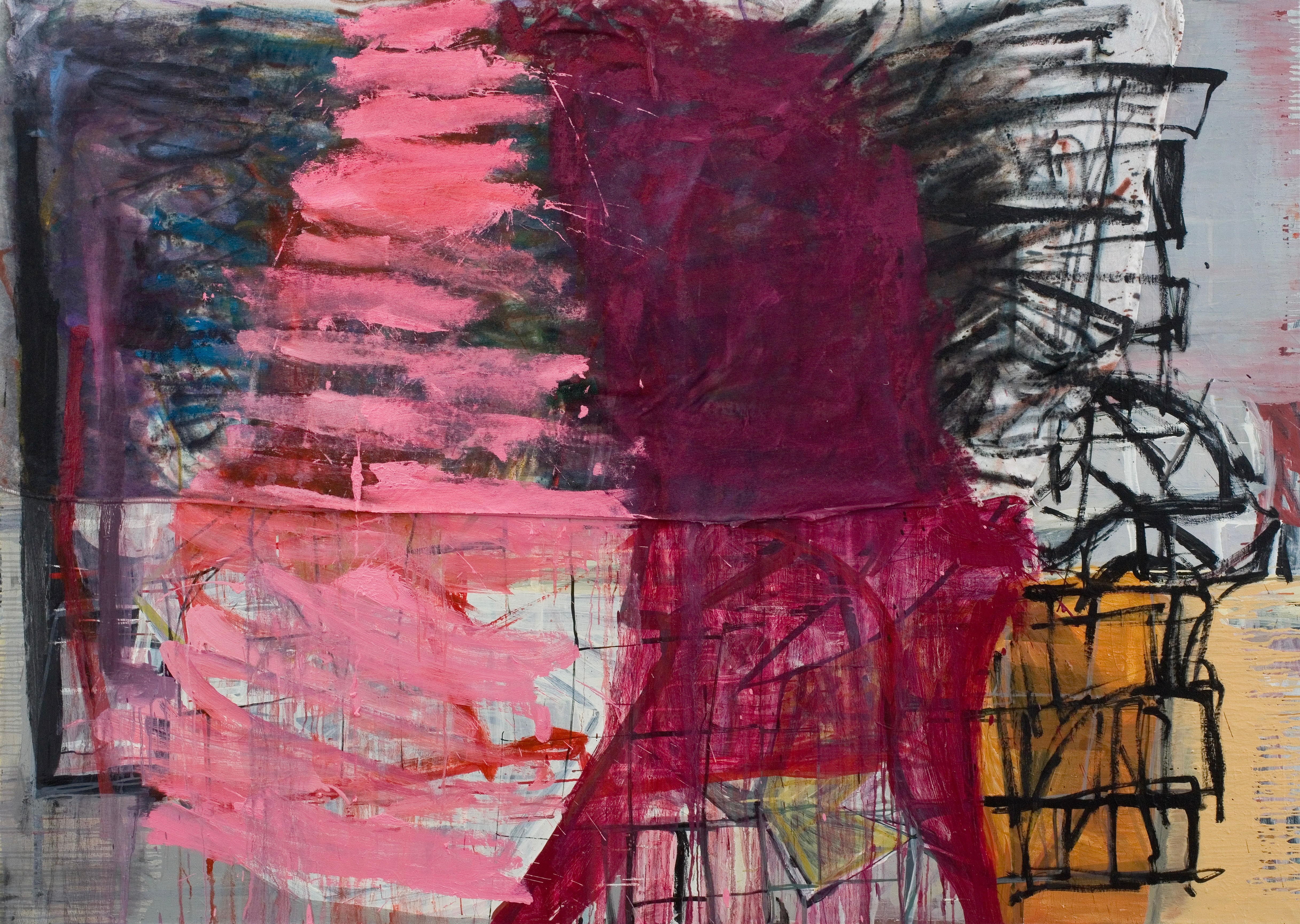 Artwork by Karl Bielik, Smack, Made of Oil and bedsheet on canvas 