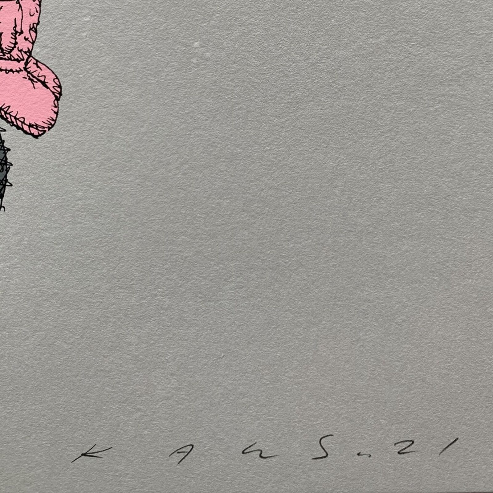 Artwork by KAWS, Share, Made of Screenprint on Stonhenge grey paper 