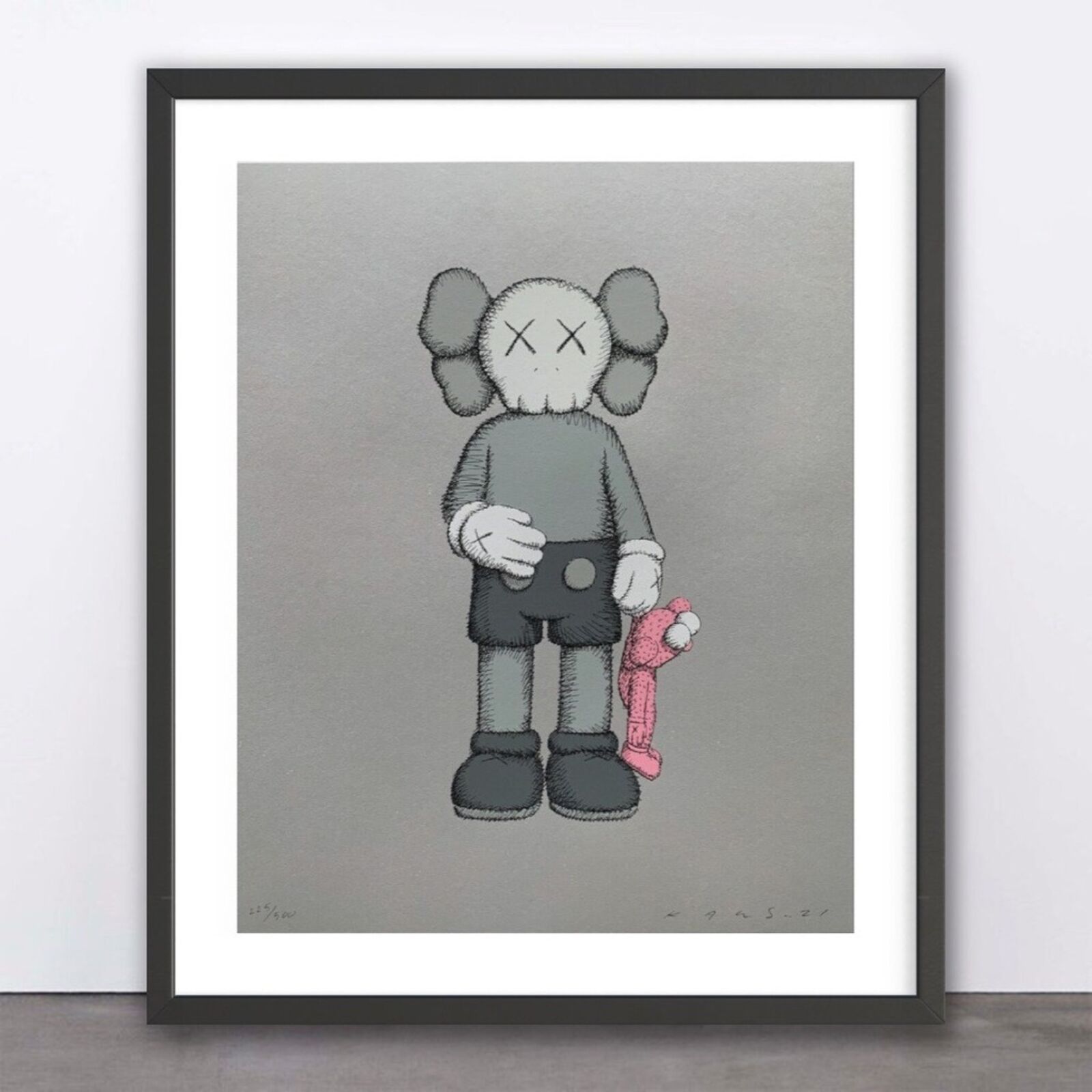 Artwork by KAWS, Share, Made of Screenprint on Stonhenge grey paper 