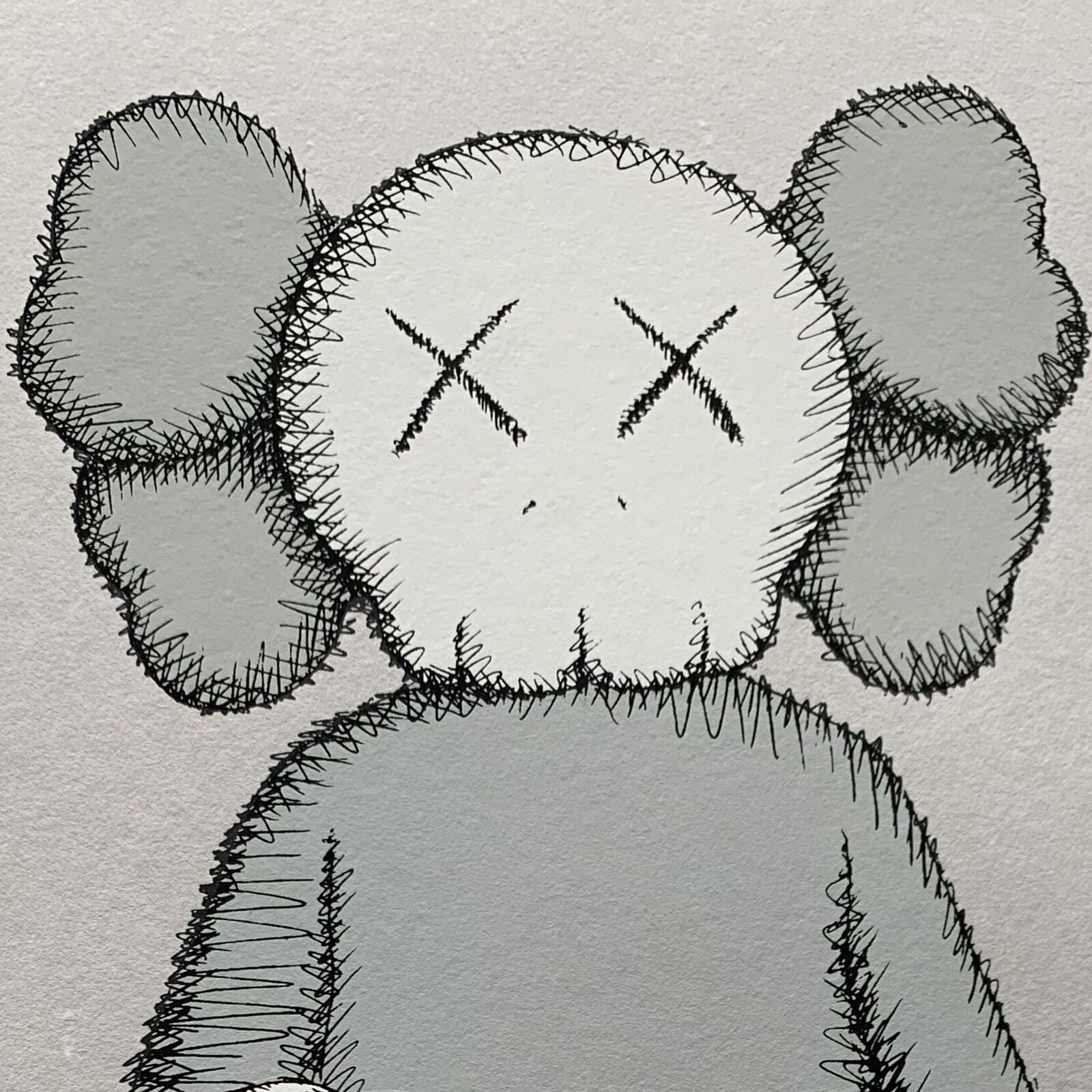 Artwork by KAWS, Share, Made of Screenprint on Stonhenge grey paper 