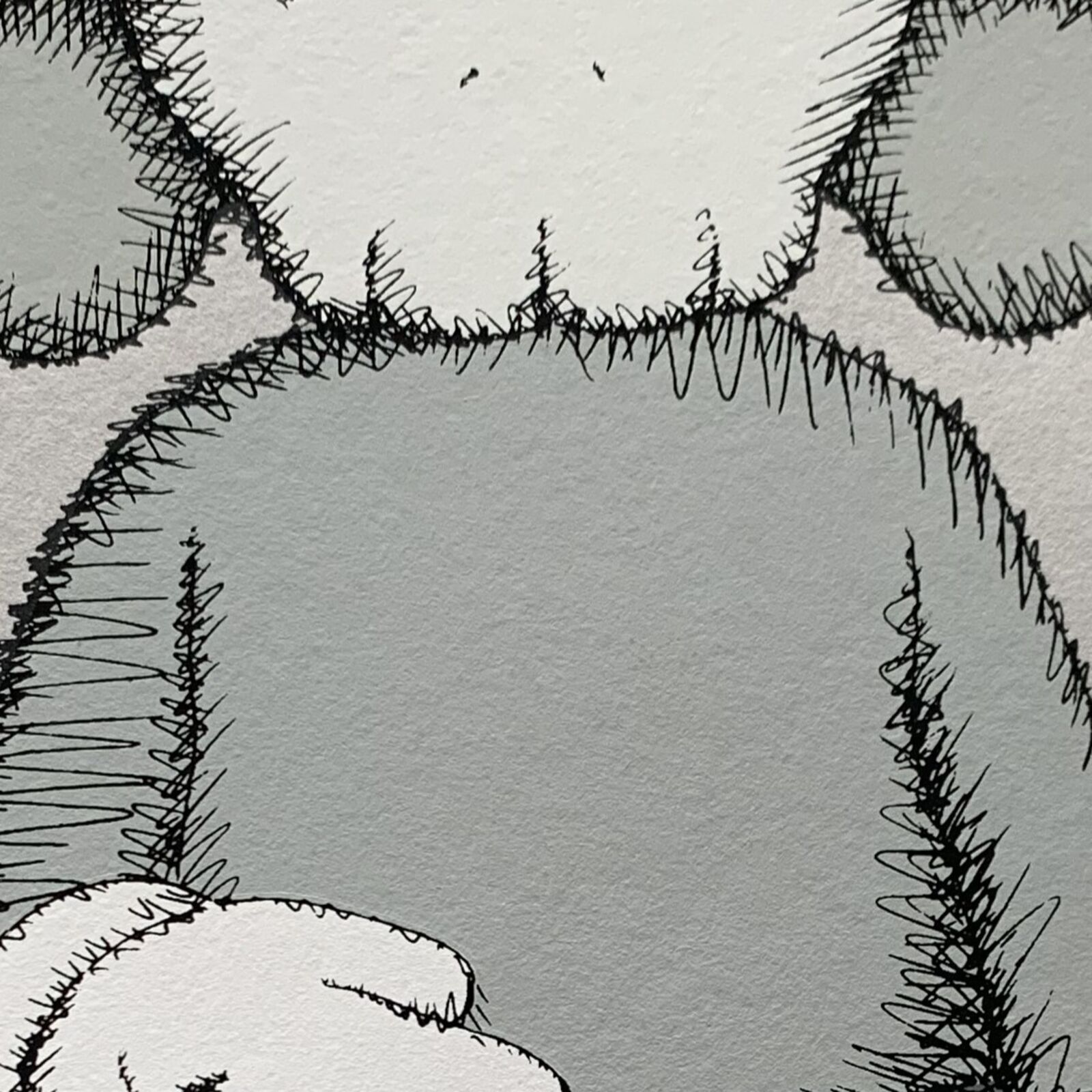 Artwork by KAWS, Share, Made of Screenprint on Stonhenge grey paper 