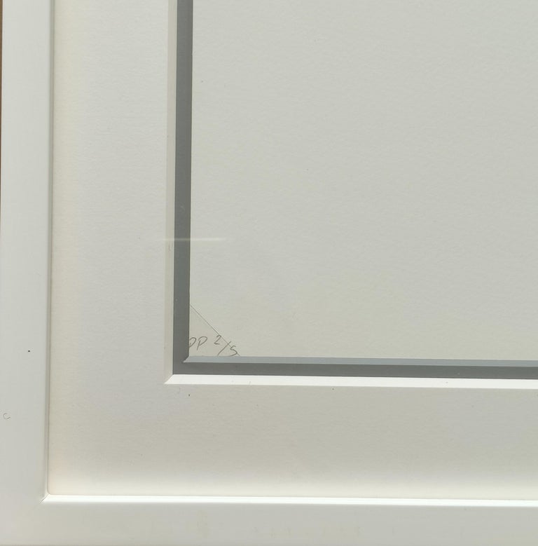 A painting of a colorful abstract painting on a white background.