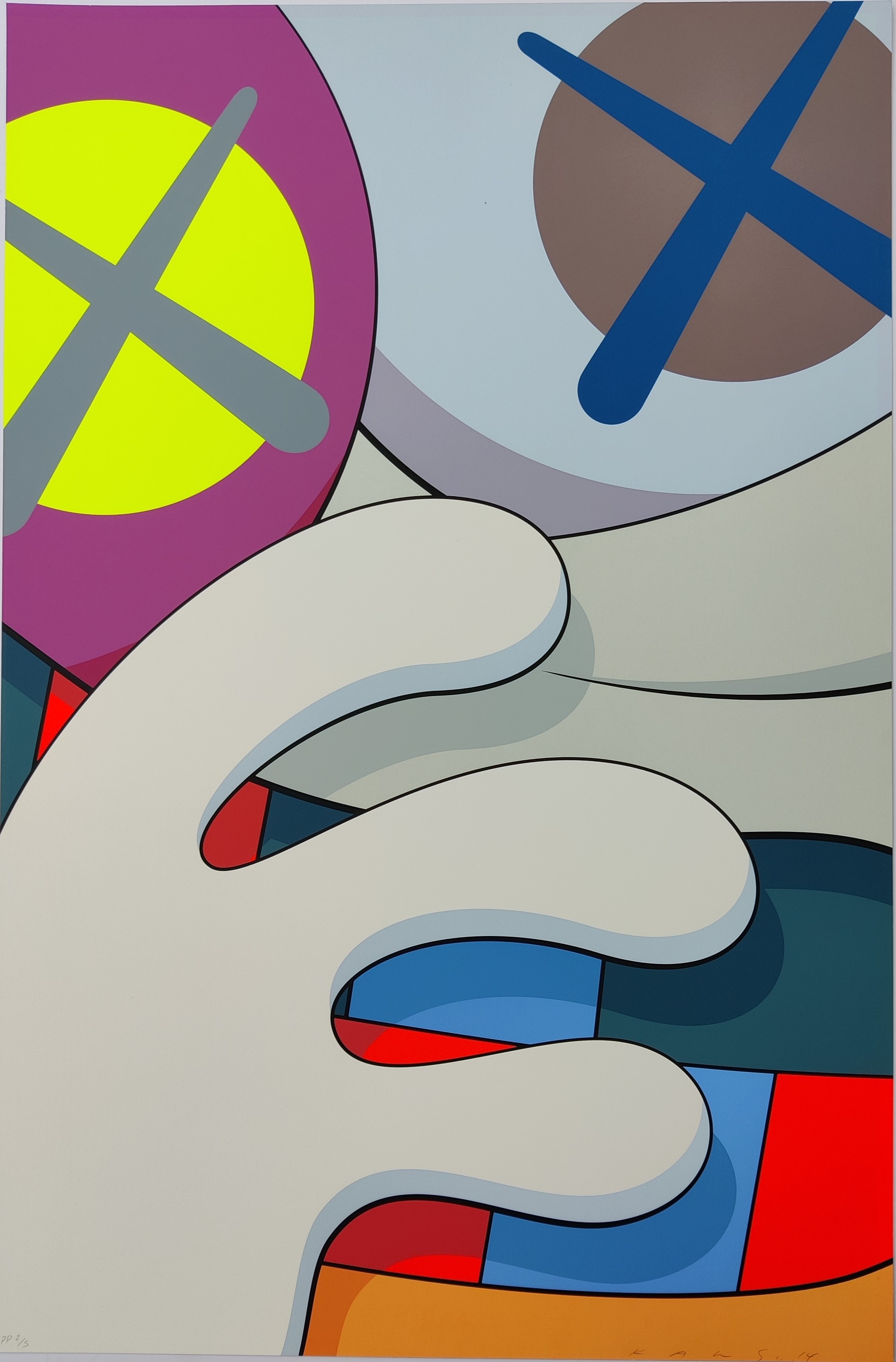 A painting of a colorful abstract painting on a white background.