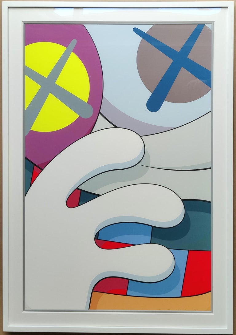 A painting of a colorful abstract painting on a white background.