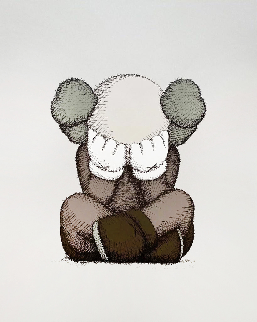 Artwork by KAWS, Separated, Made of Screen print on Stonehenge Steel Grey 250gms 