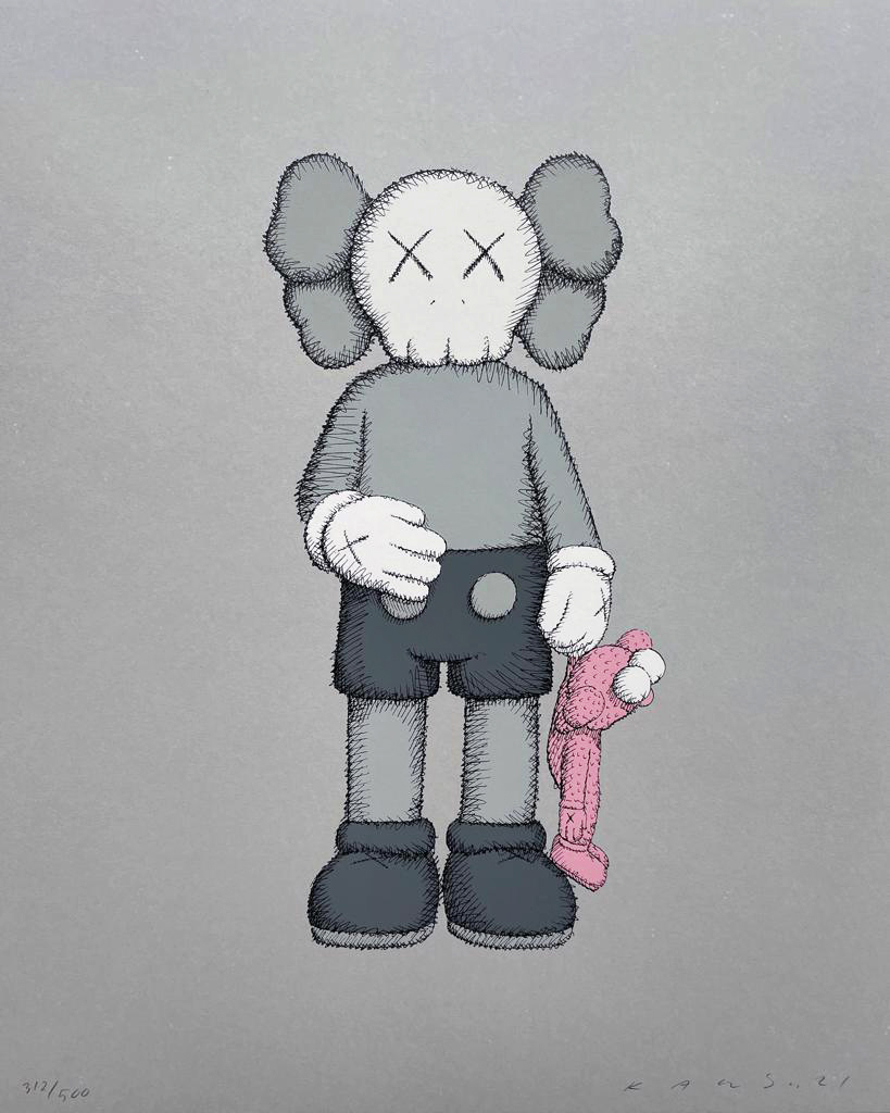 Artwork by KAWS, SHARE, Made of Screenprint on Stonehenge 250gm Steel Grey 